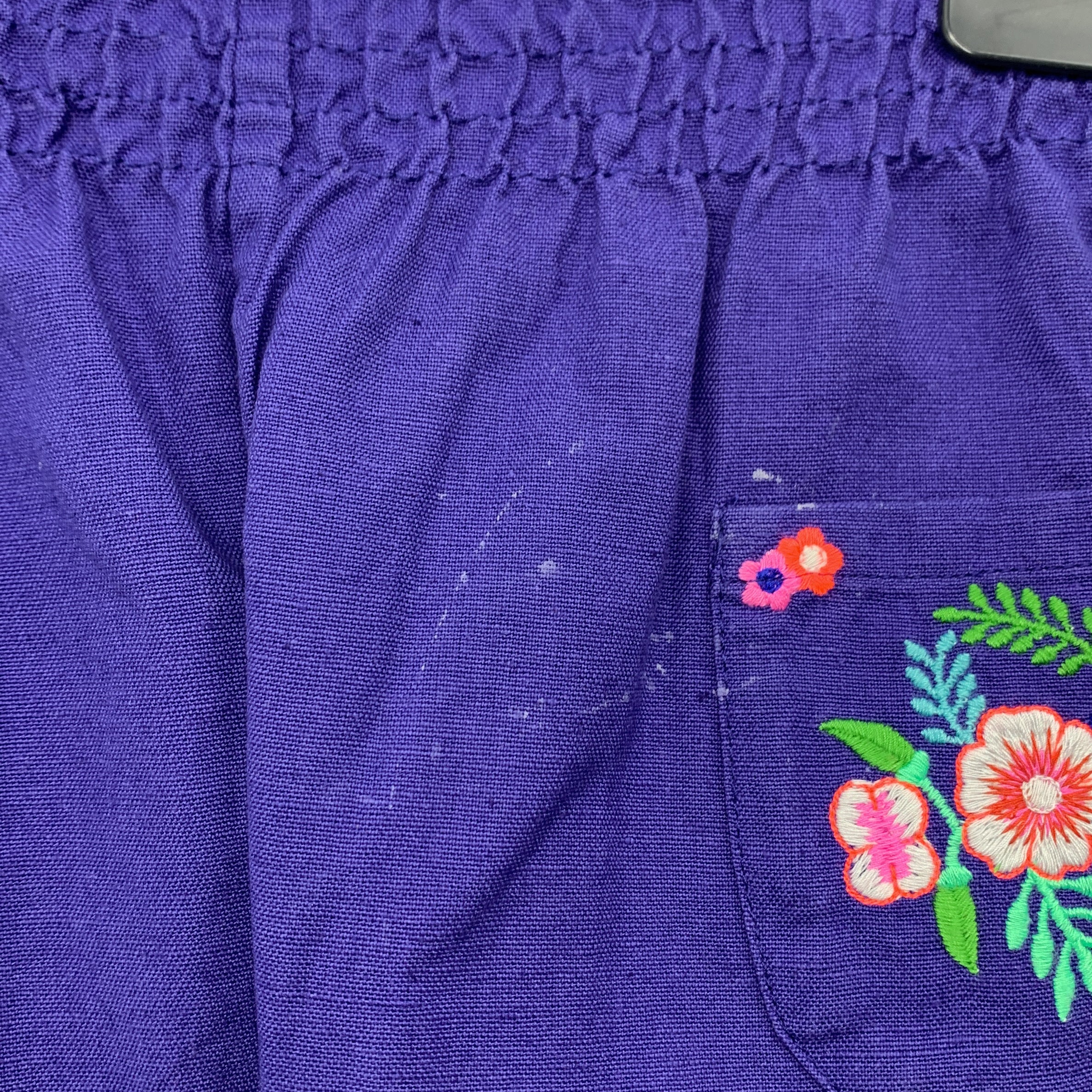 2-Short BONTON 🌸 brodé violet enfant taille 12