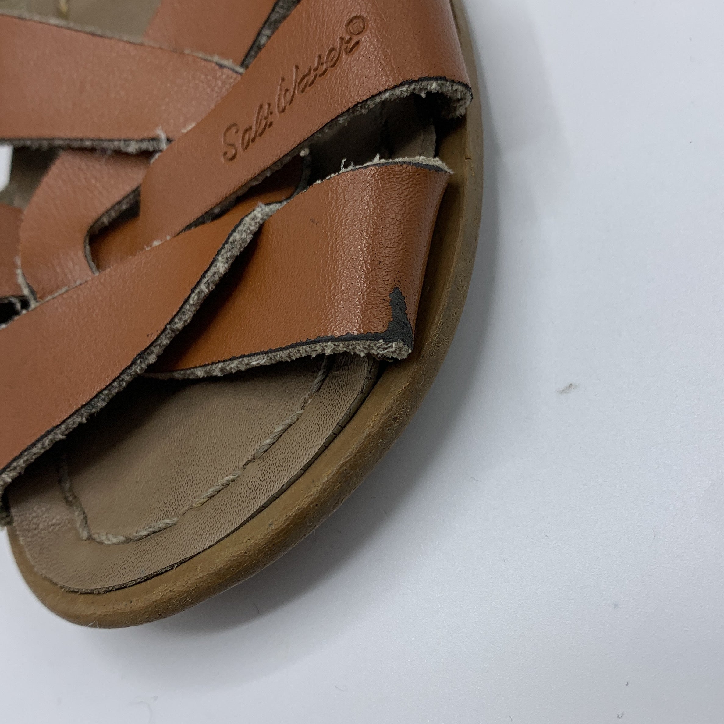 2-Sandales Salt Water marron en cuir tressé 🩴