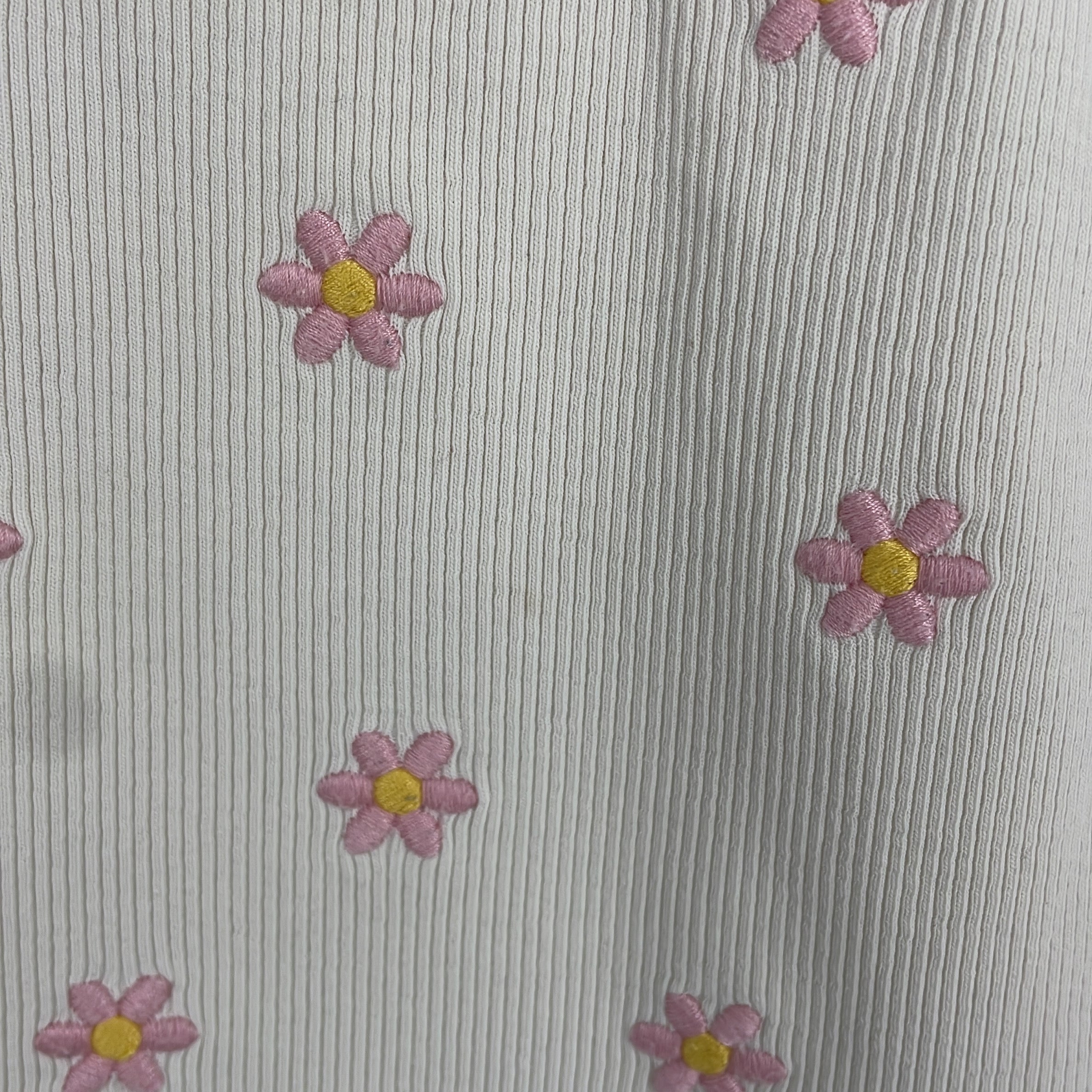 2-ZARA - T-shirt côtelé à fleurs - 3 ans