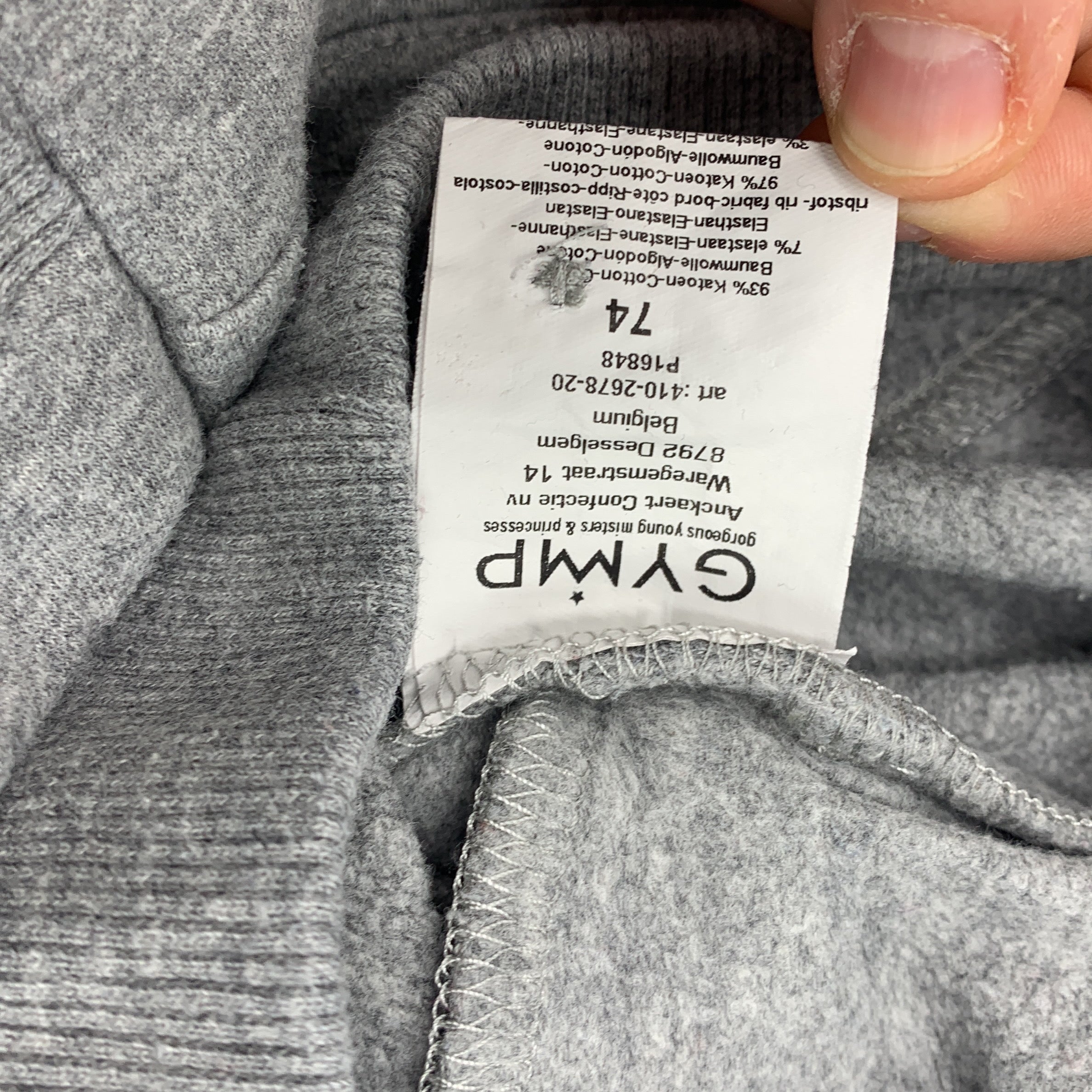 3-Pantalon de jogging GYMP gris chiné avec boutons décoratifs 🧸