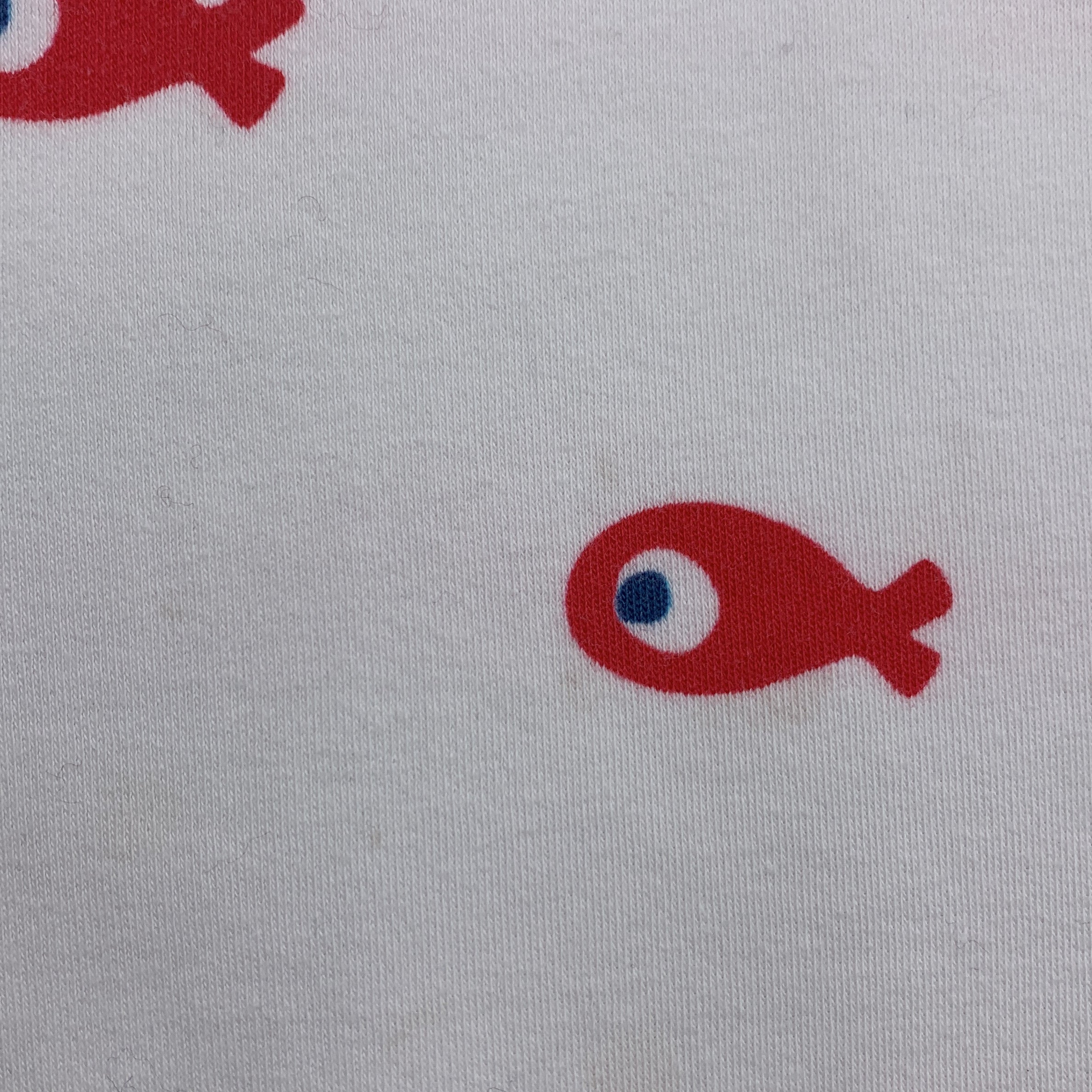 3-T-shirt Petit Bateau 🐠 Motif Poisson Rouge, 6 ans