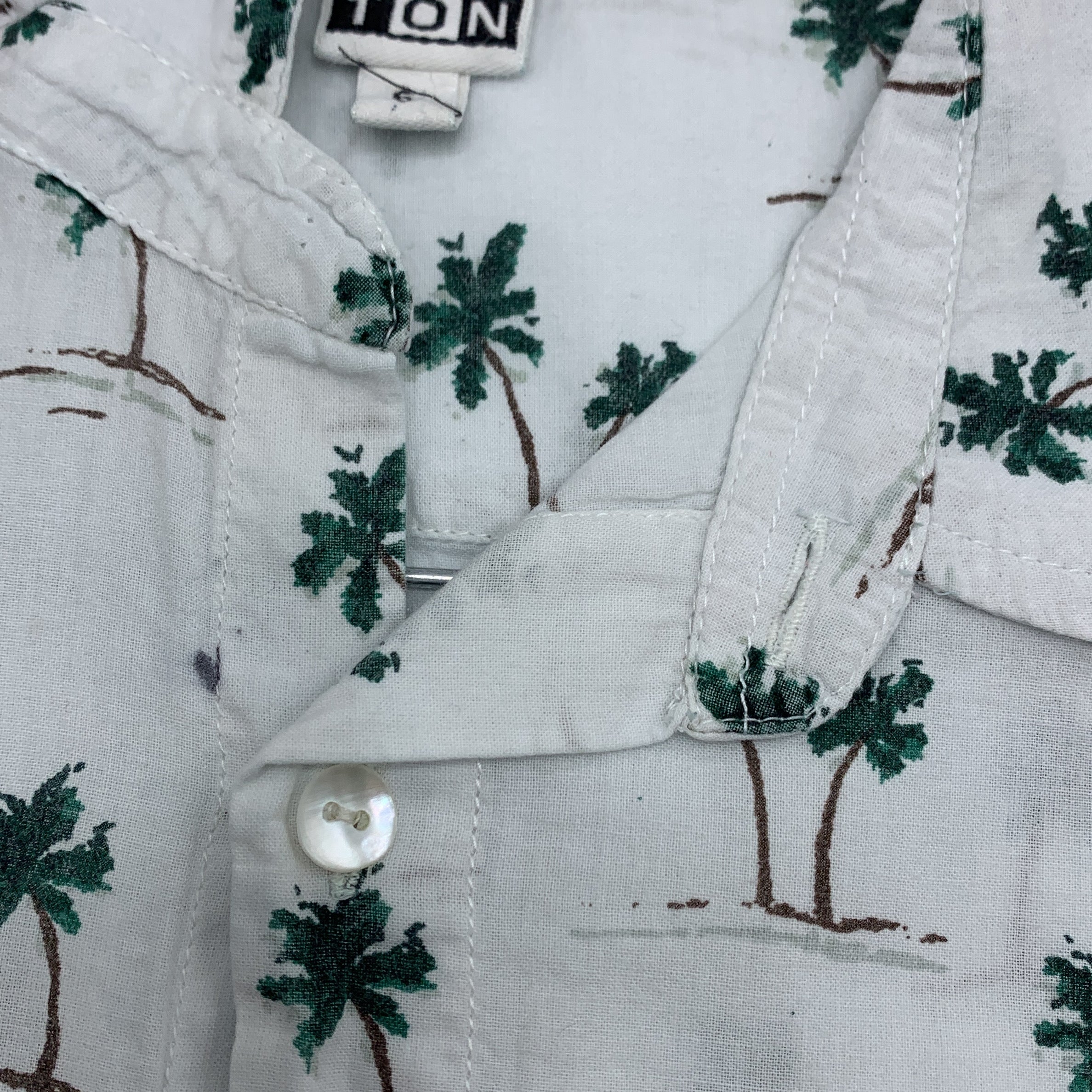 3-Chemise à manches courtes BON TON, motif palmiers🌴🌴