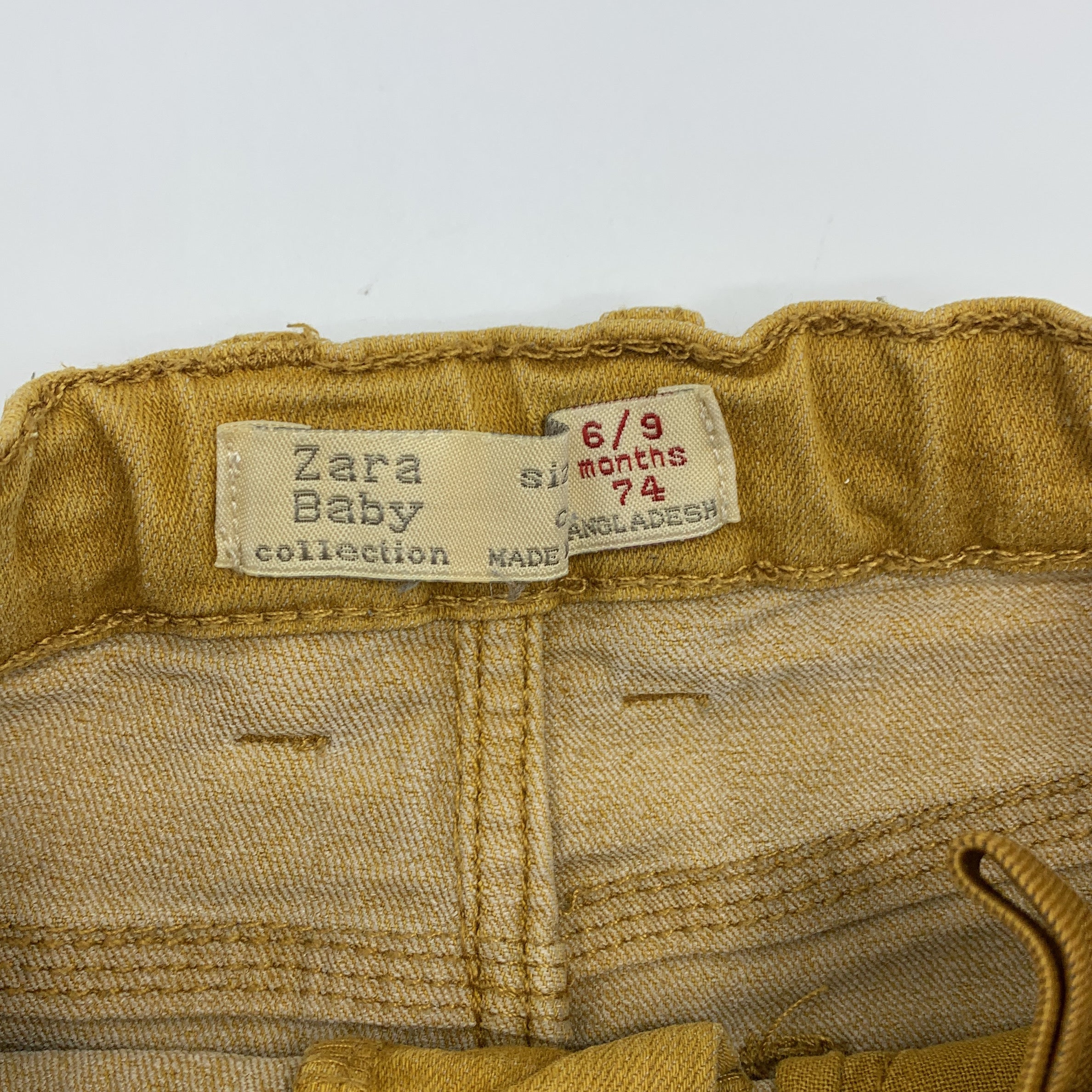 4-Zara Baby 👖 Pantalon enfant couleur moutarde