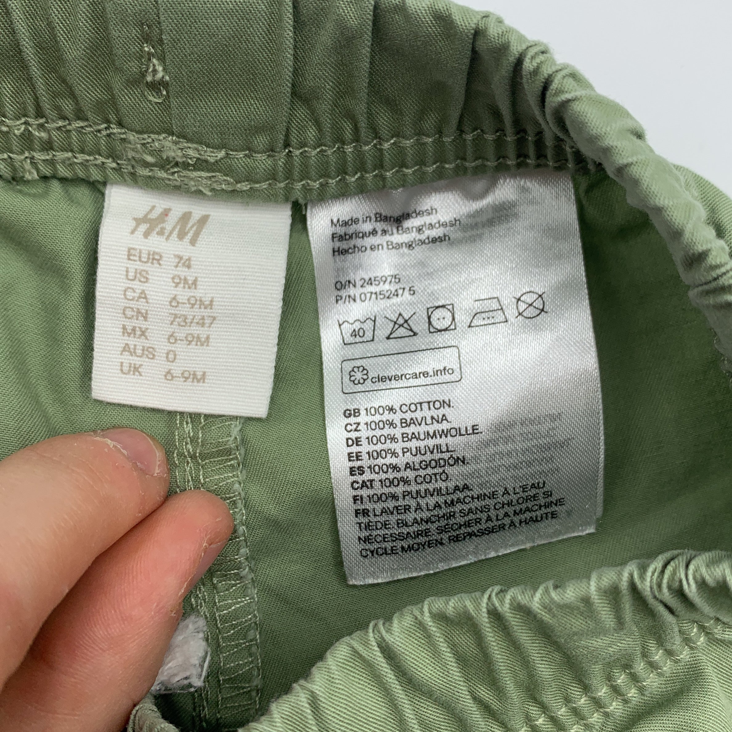 4-Short H&M vert olive 🩳