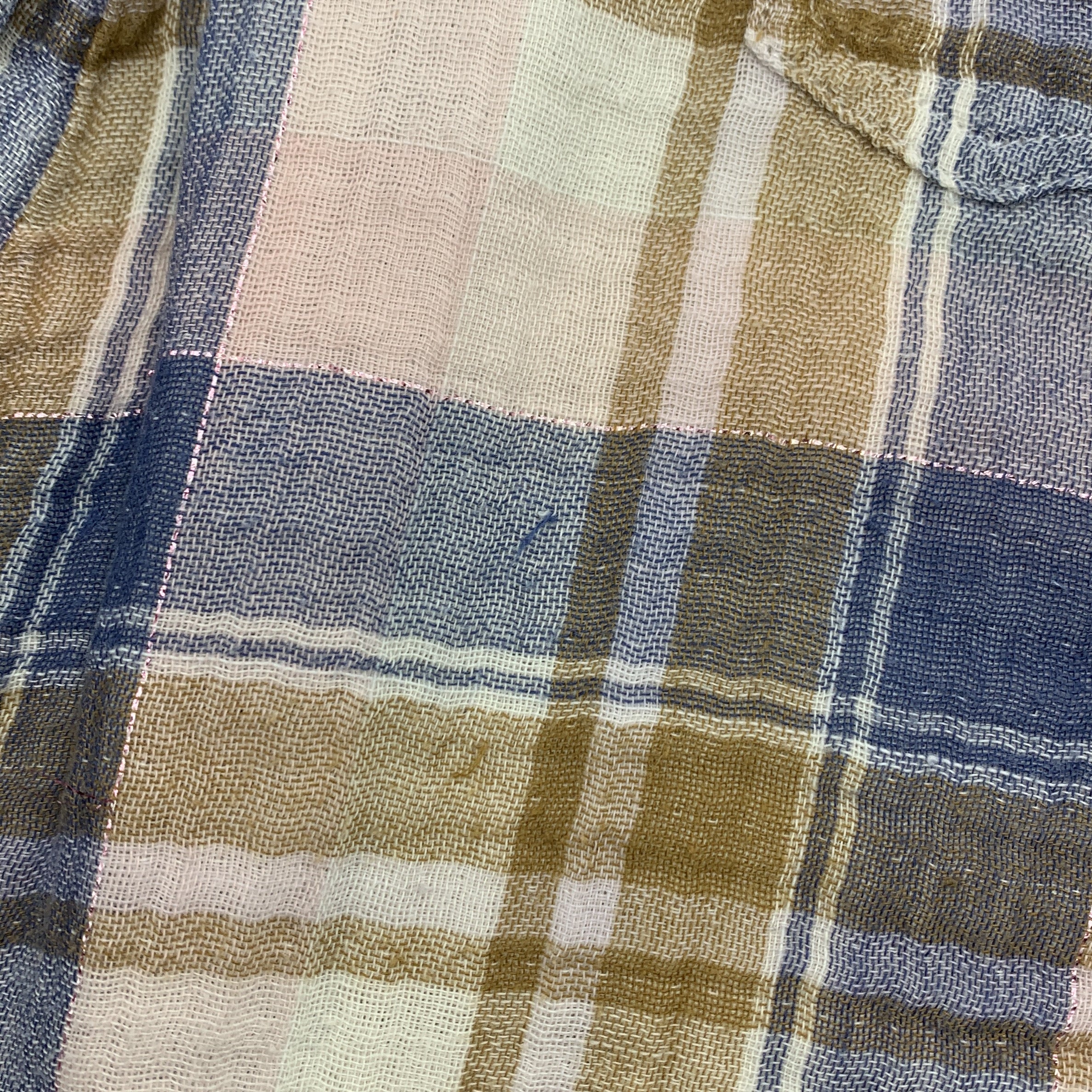 4-BON TON 👚 Chemise à carreaux rose, bleu et marron