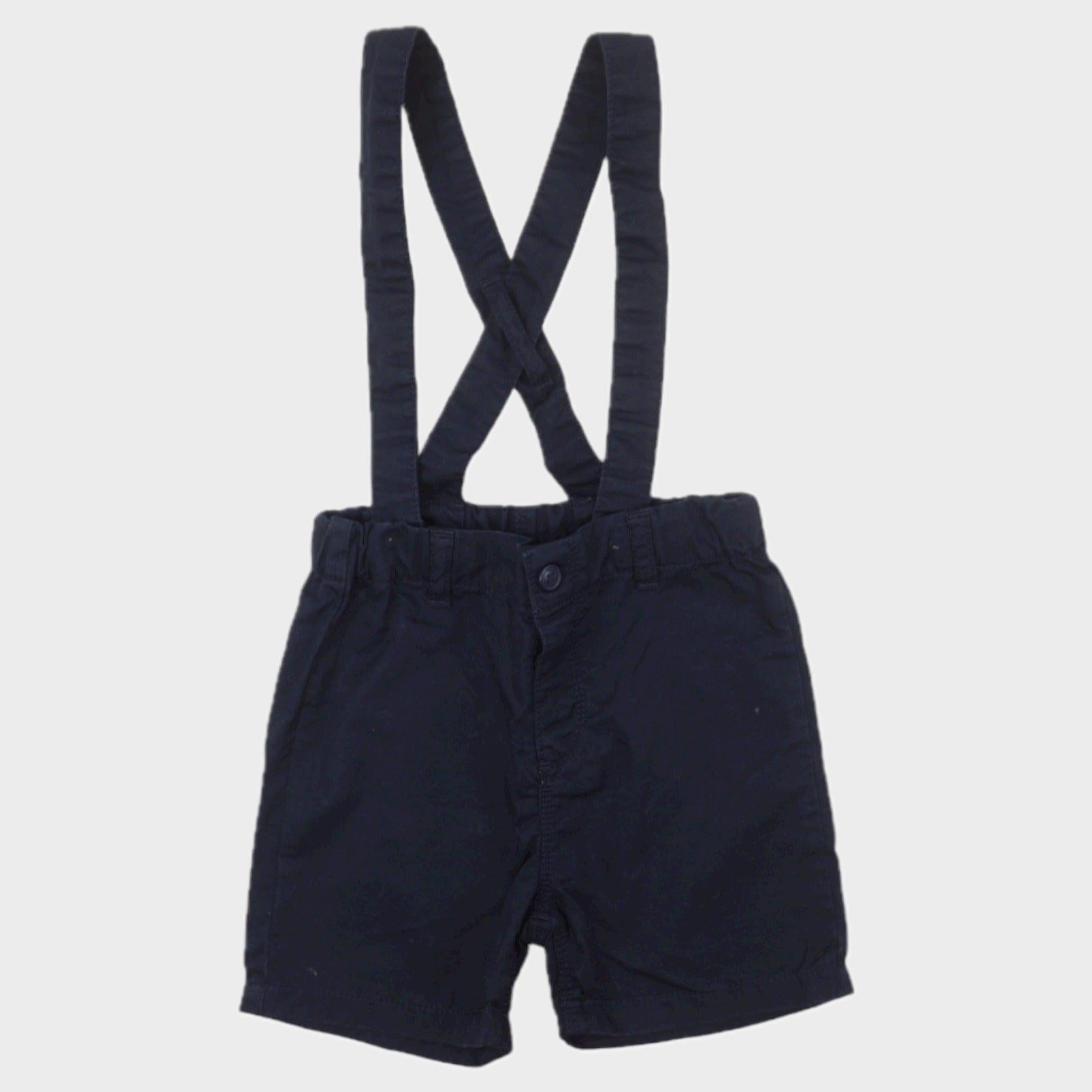 Short à bretelles Bleu - 12 mois