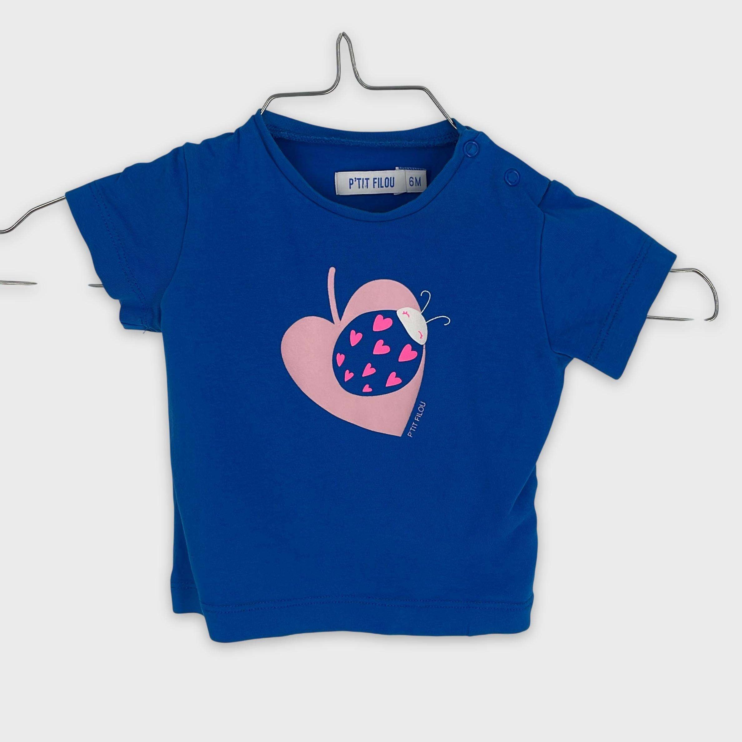 0-T-shirt manches courtes P'tit filou 6 mois