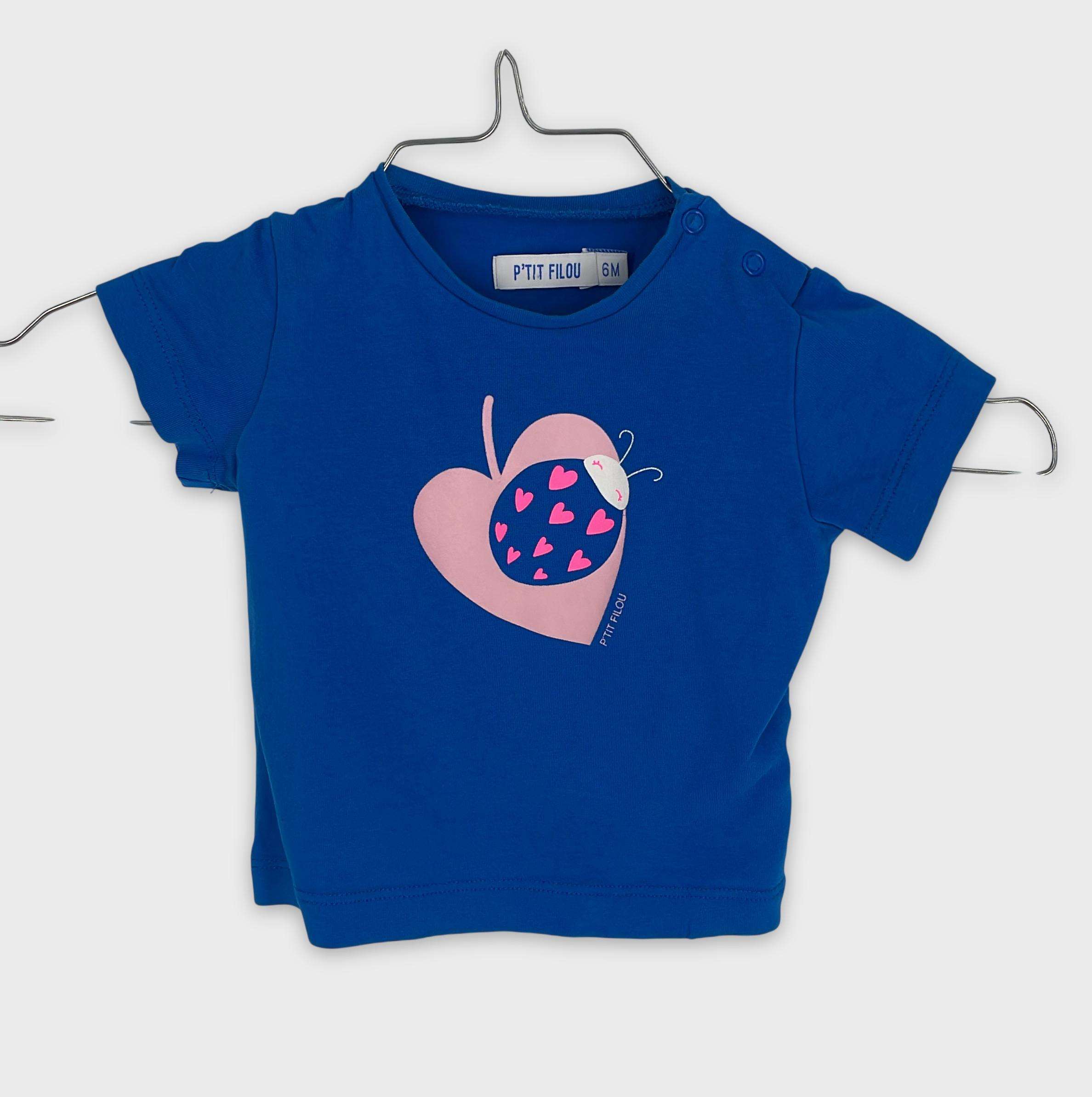 0-T-shirt manches courtes P'tit filou 6 mois