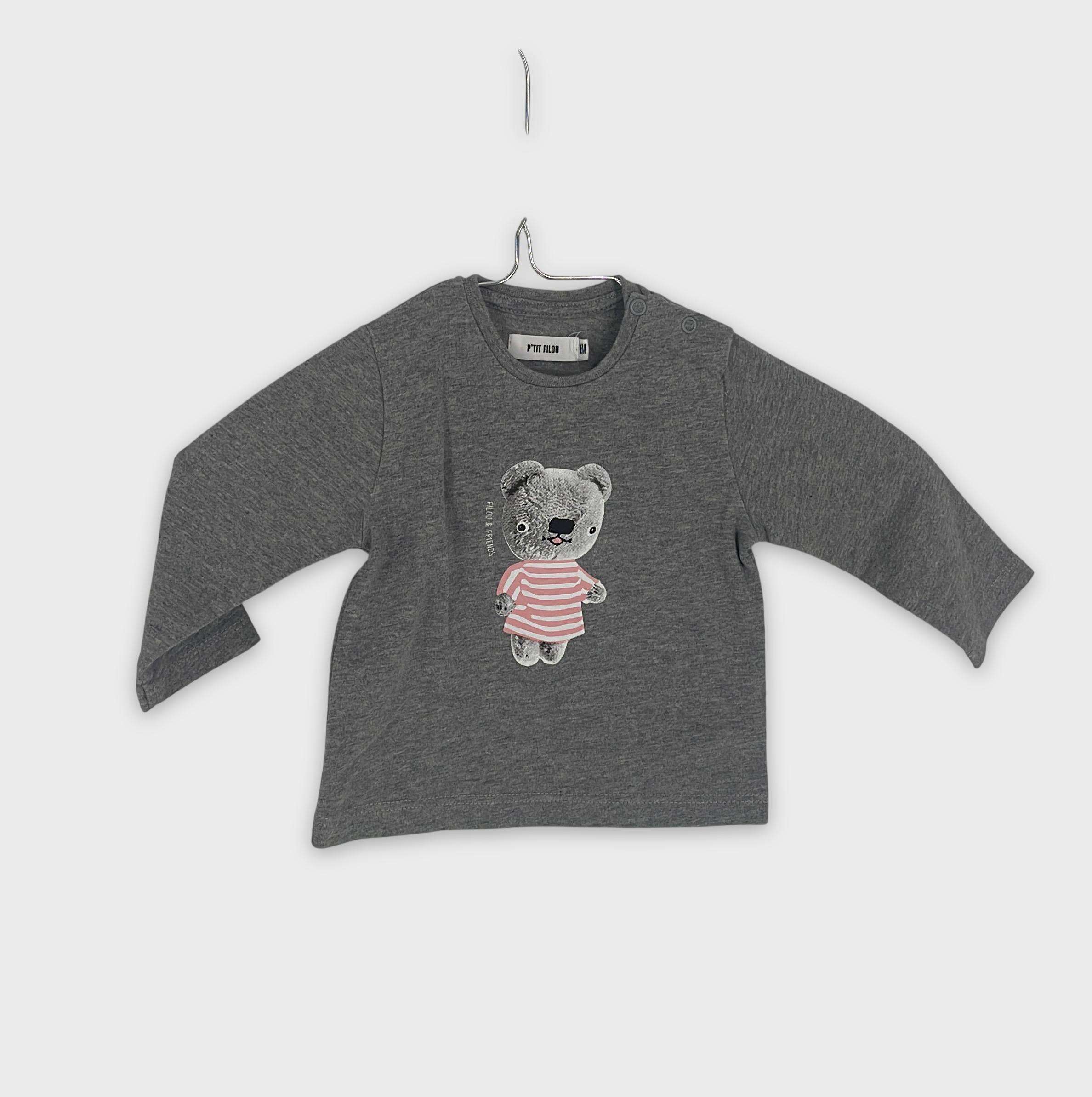 0-T-shirt manches longues P'tit filou 6 mois