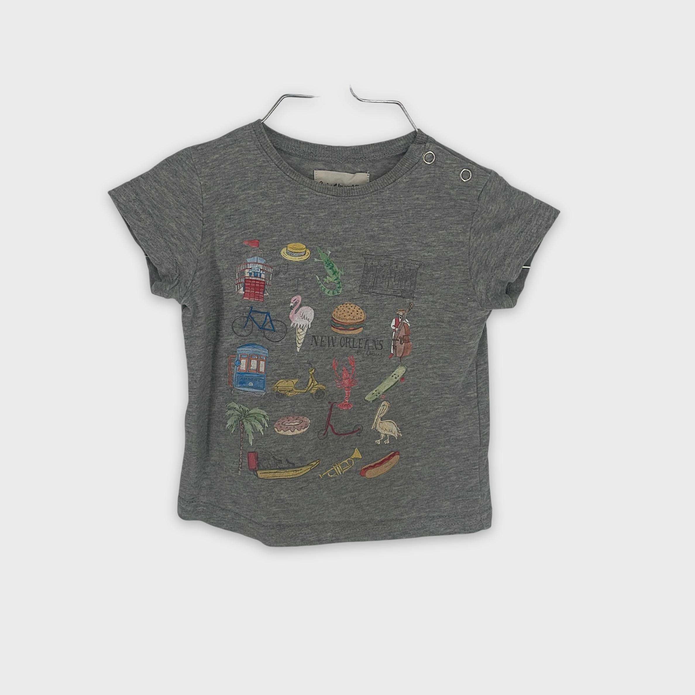 0-T-shirt manches courtes Arsène & Les Pipelettes 12 mois