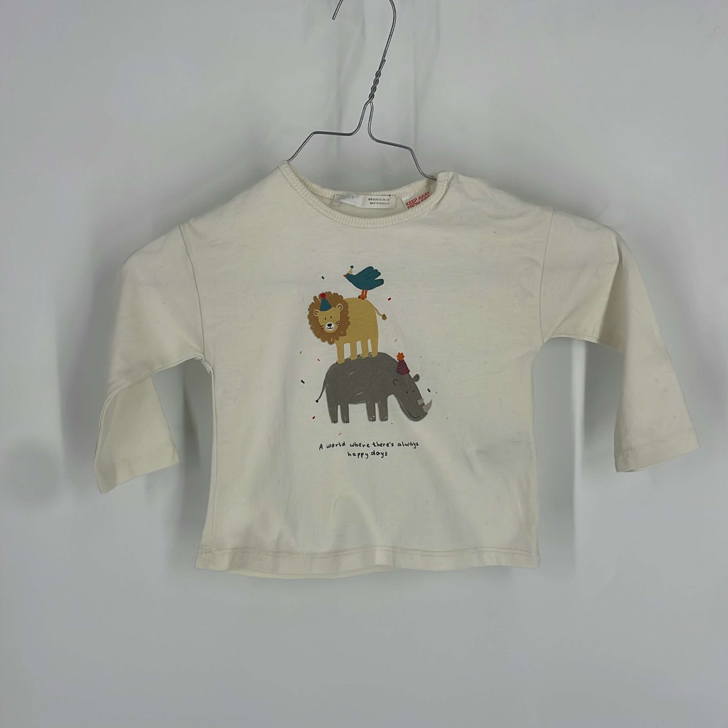 0-T-shirt manches longues Zara Baby 6-9 Mois