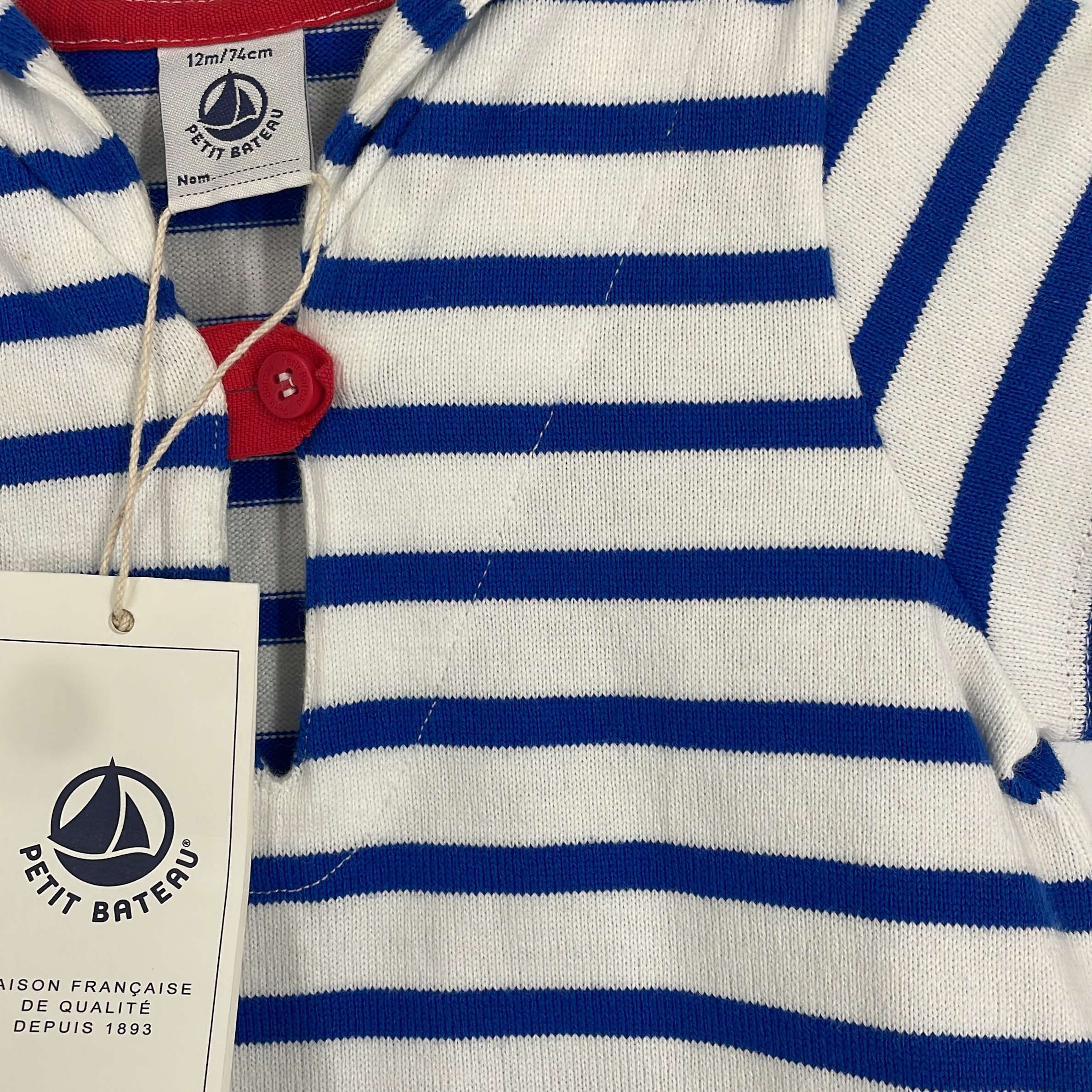 2-T-shirt manches courtes Petit Bateau 12 mois