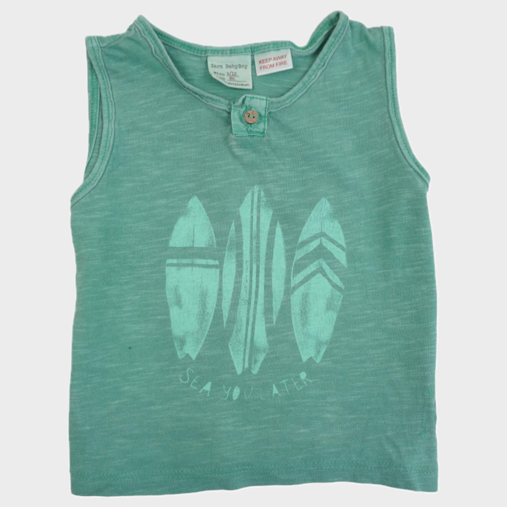 Débardeur Vert - 9/12 mois