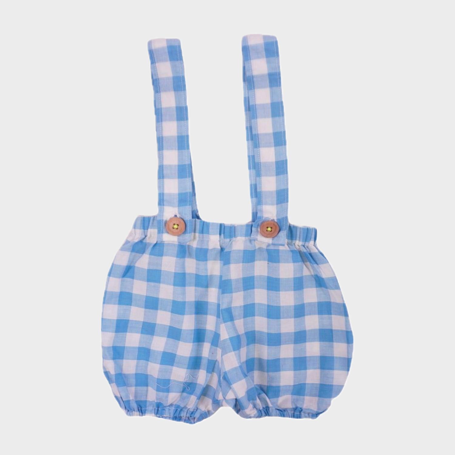 Bloomer à bretelles Bleu - 3/6 mois