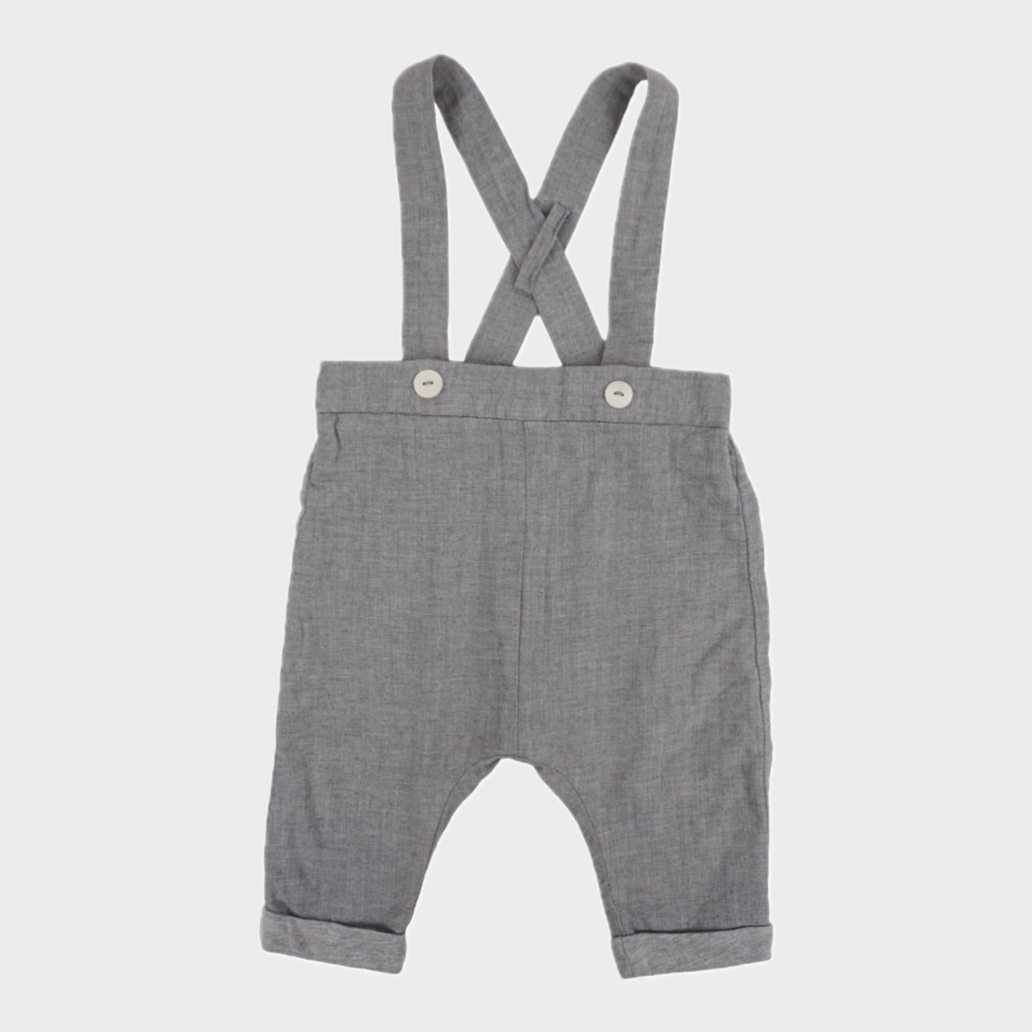 Pantalon à bretelles Gris - 6 mois