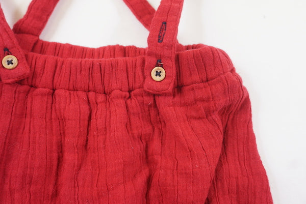 Bloomer à bretelles Rouge - 12 mois