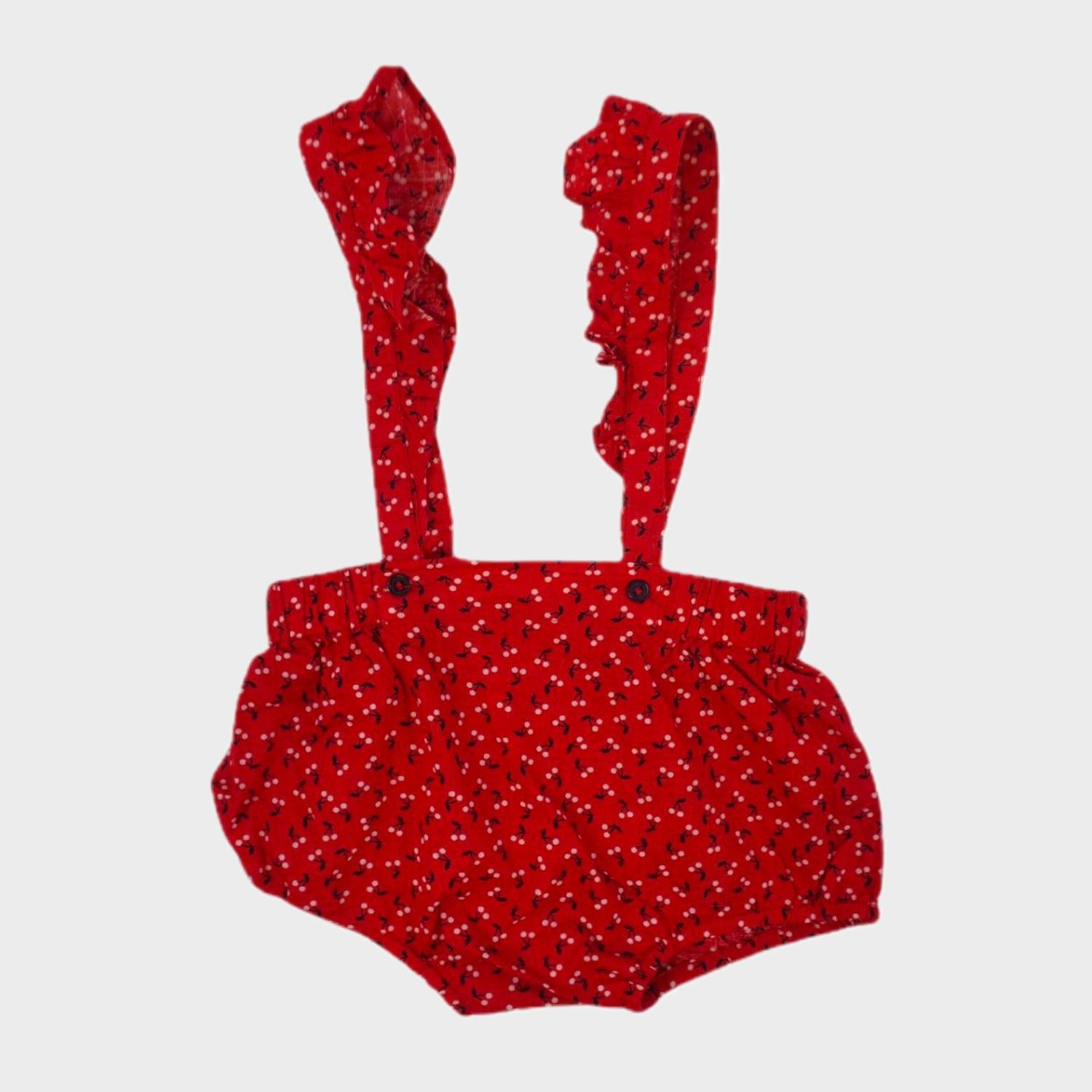 Bloomer à bretelles Rouge - 12 mois