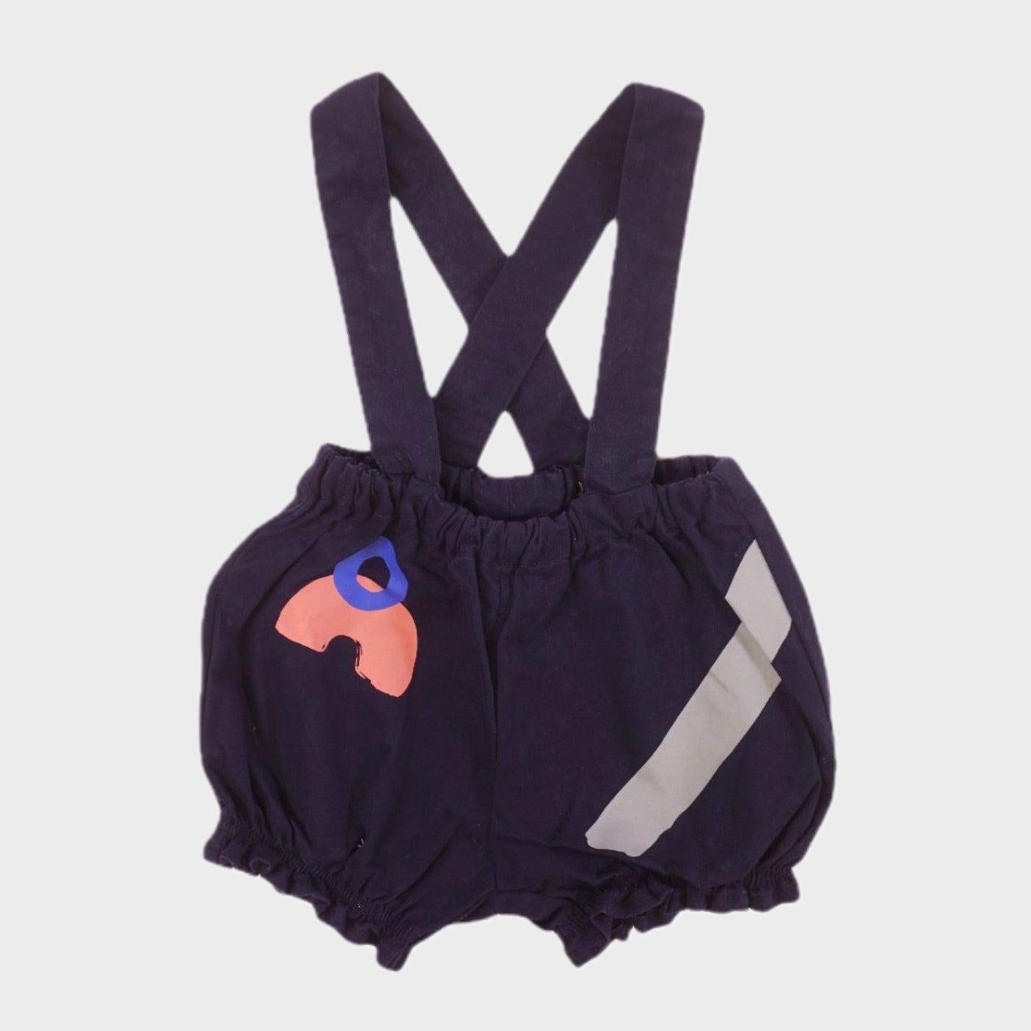 Bloomer à bretelles Bleu - 0/3 mois