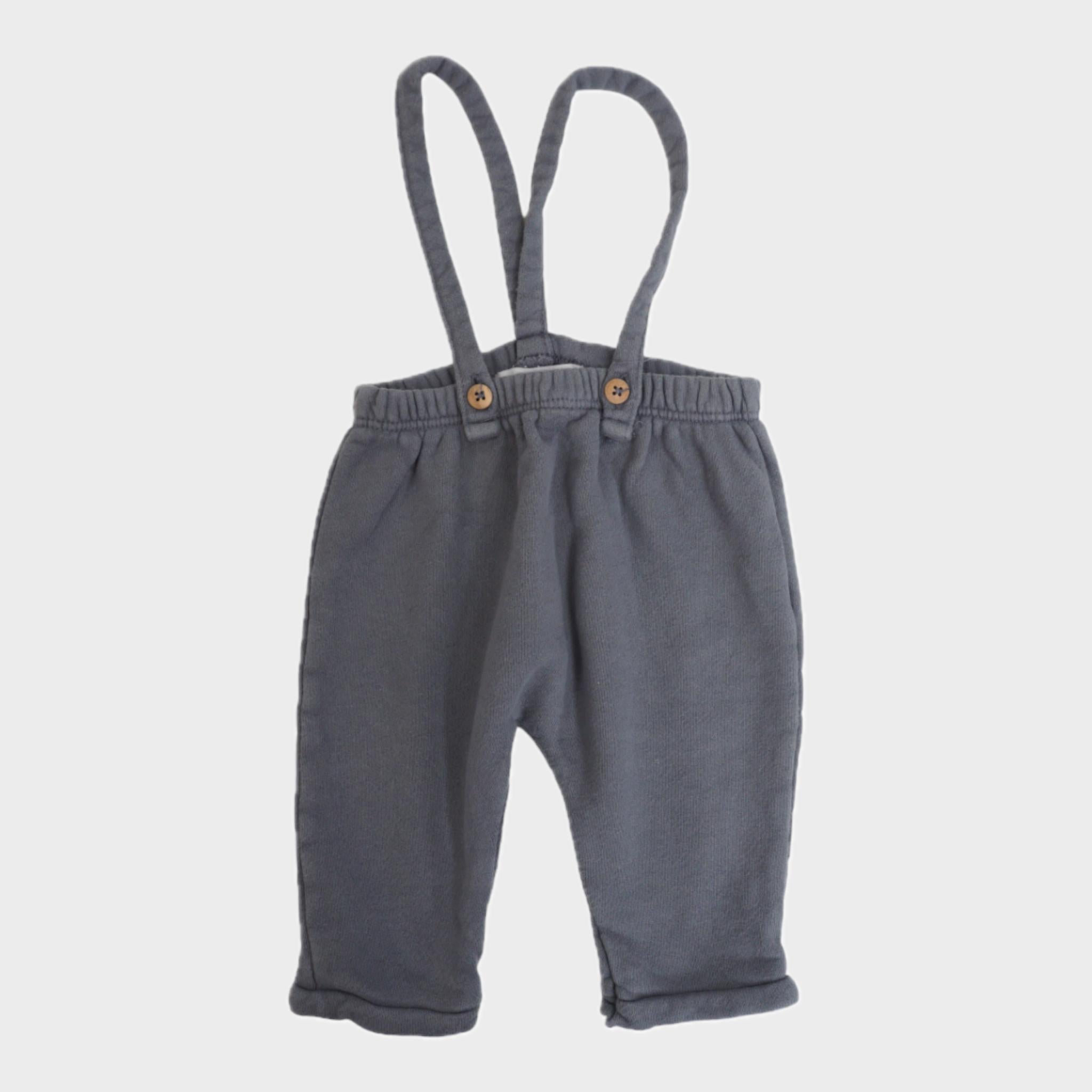 Pantalon à bretelles Bleu - 3/6 mois