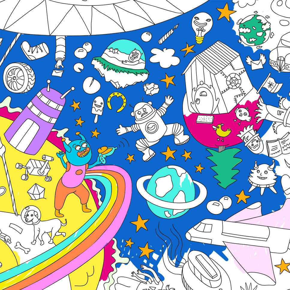 Poster Cosmos en cours de coloriage