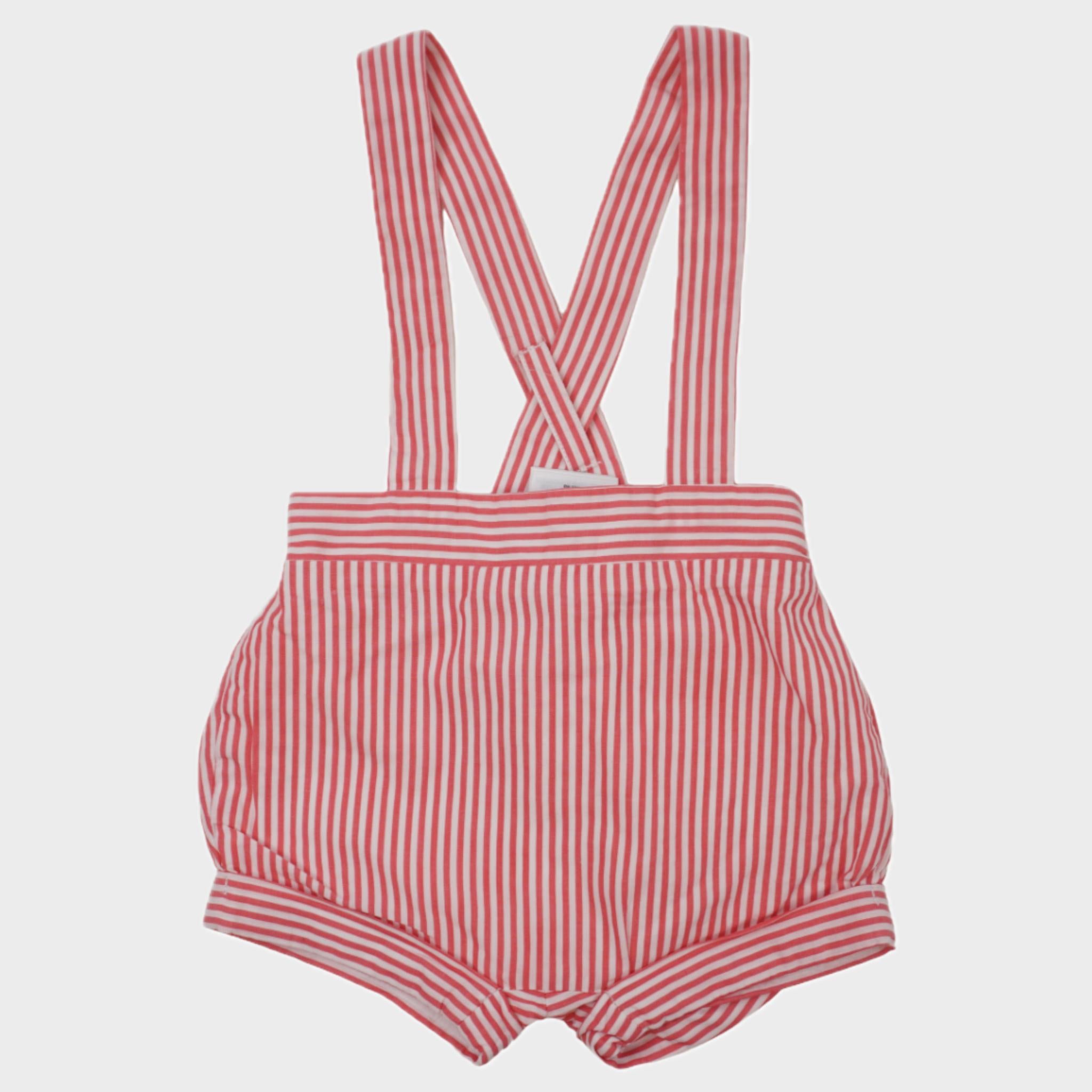 Short à bretelles Rouge - 3 mois