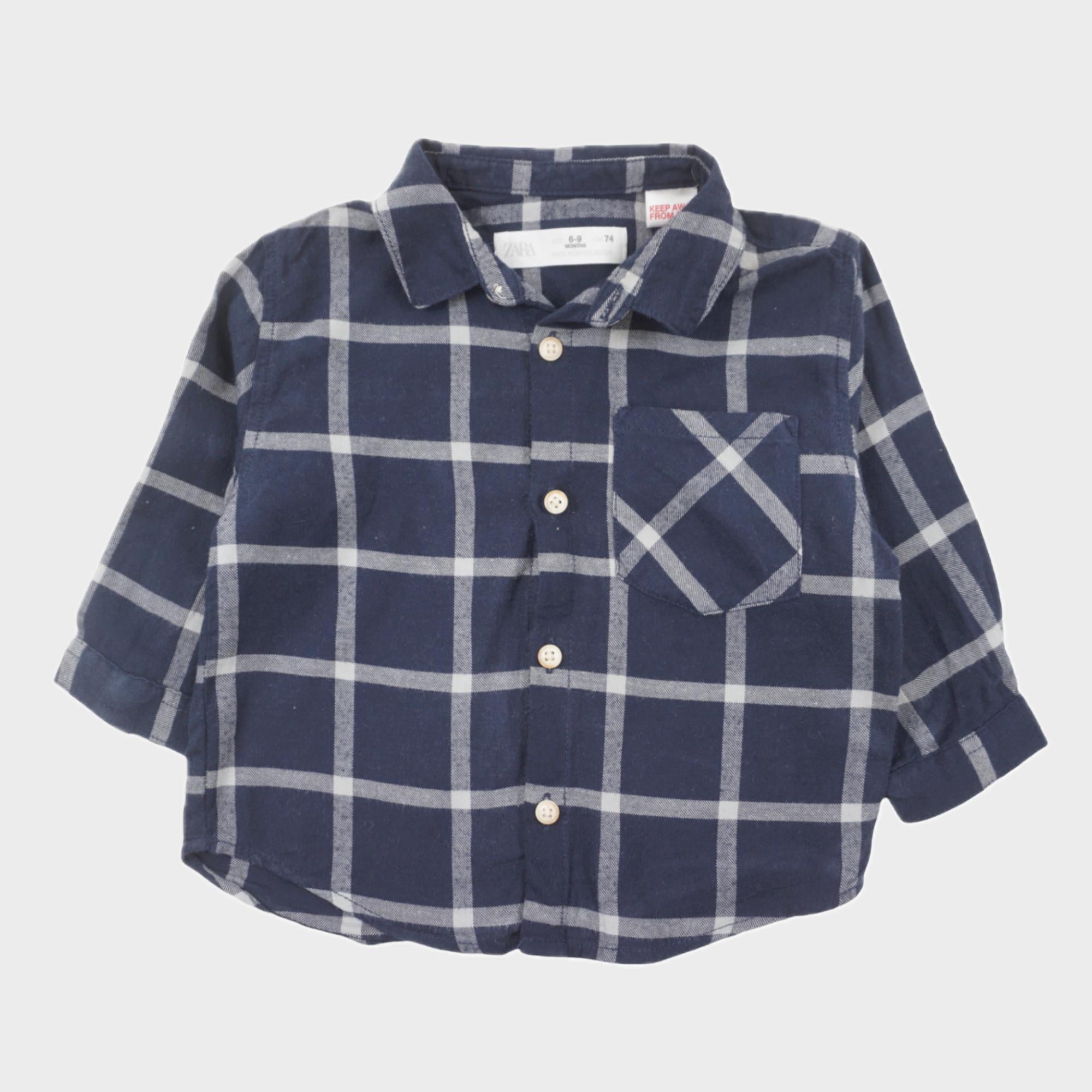 Chemise Bleu - 6/9 mois