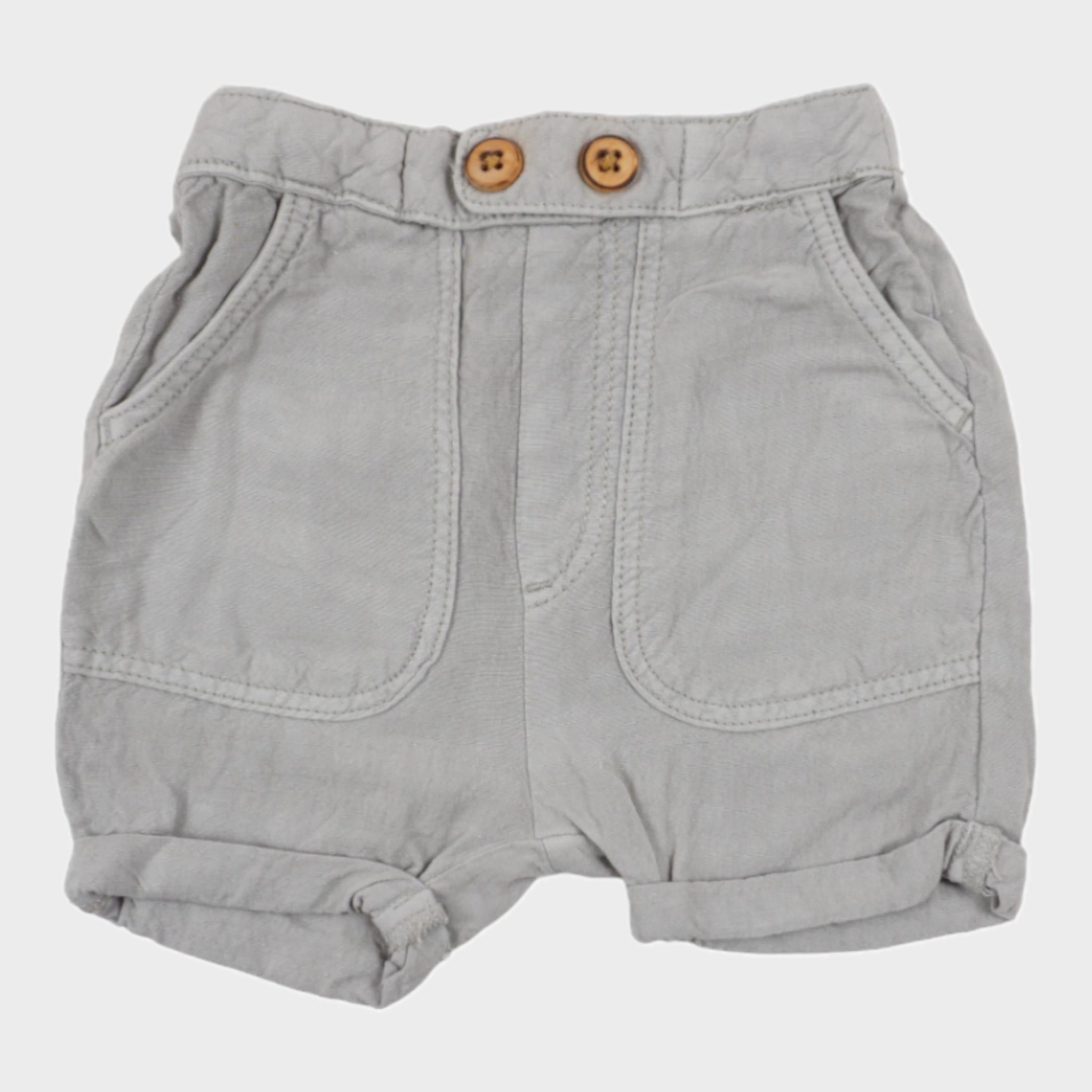 Short Bleu gris - 3/6 mois
