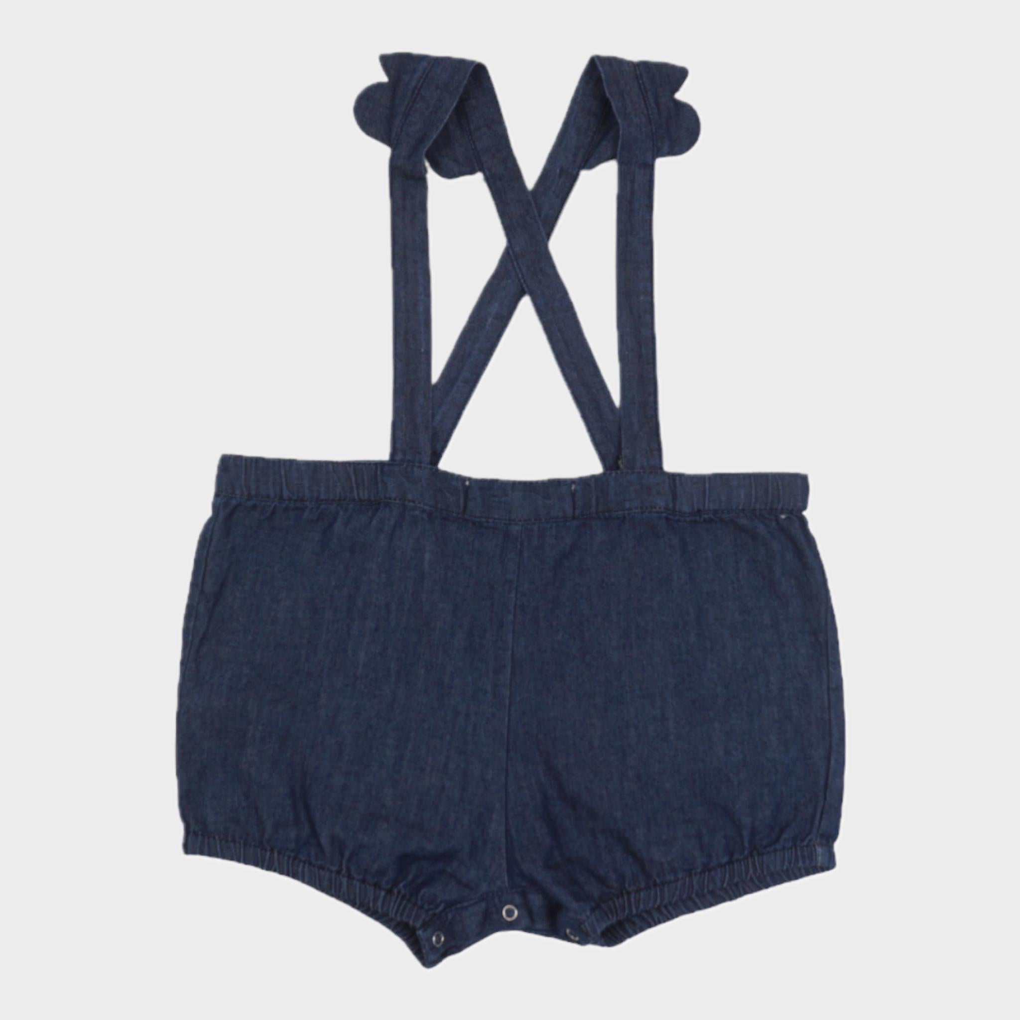 Bloomer à bretelles Bleu - 18 mois