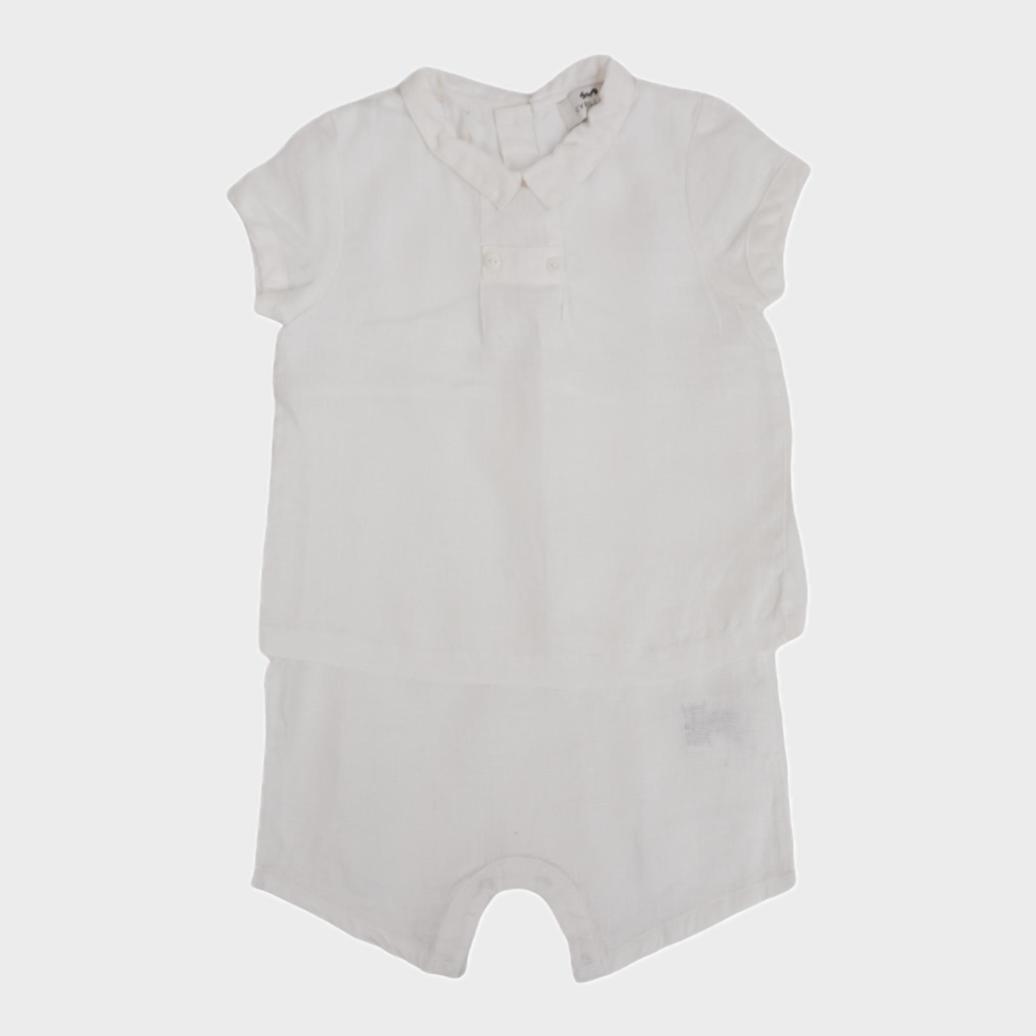 Combishort Blanc - 18 mois