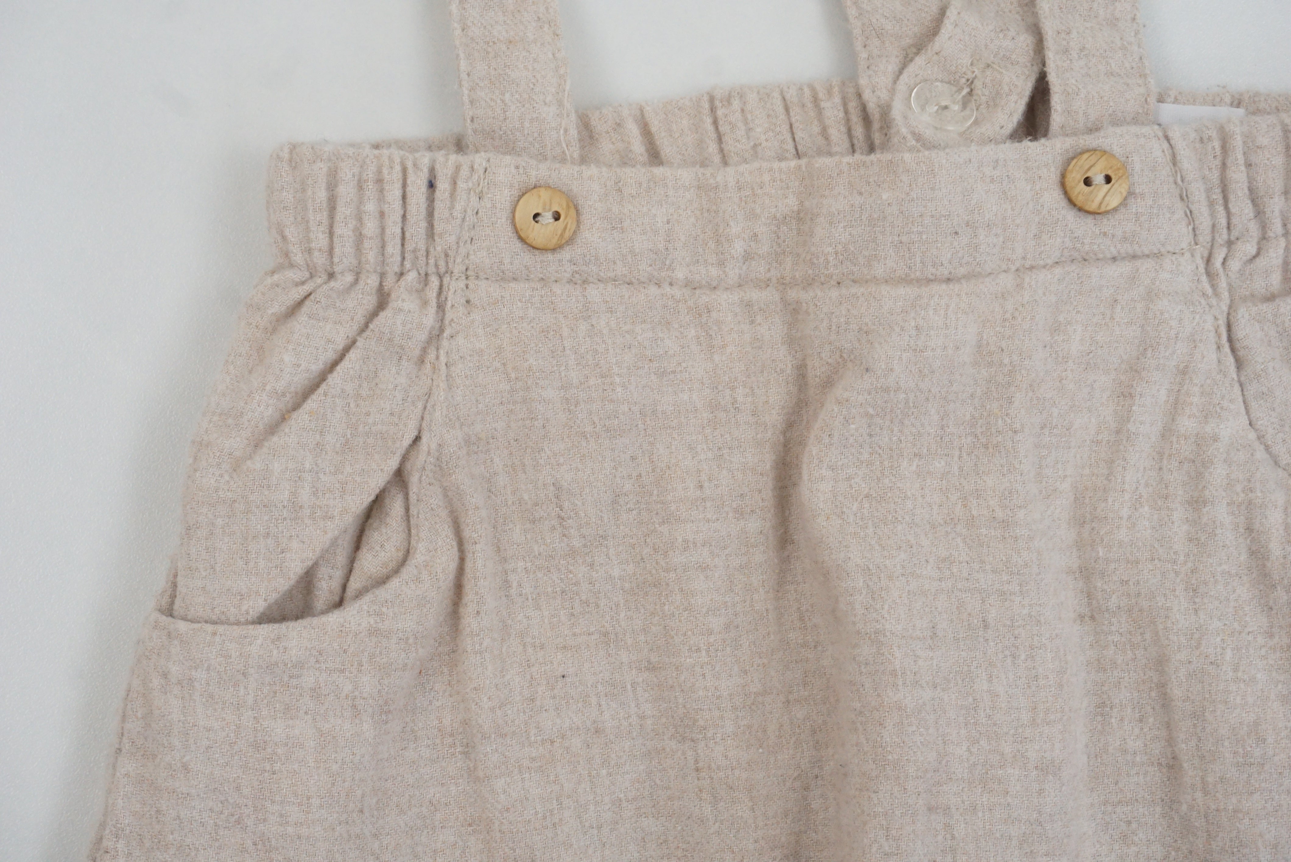 Pantalon à bretelles Beige - 9/12 mois