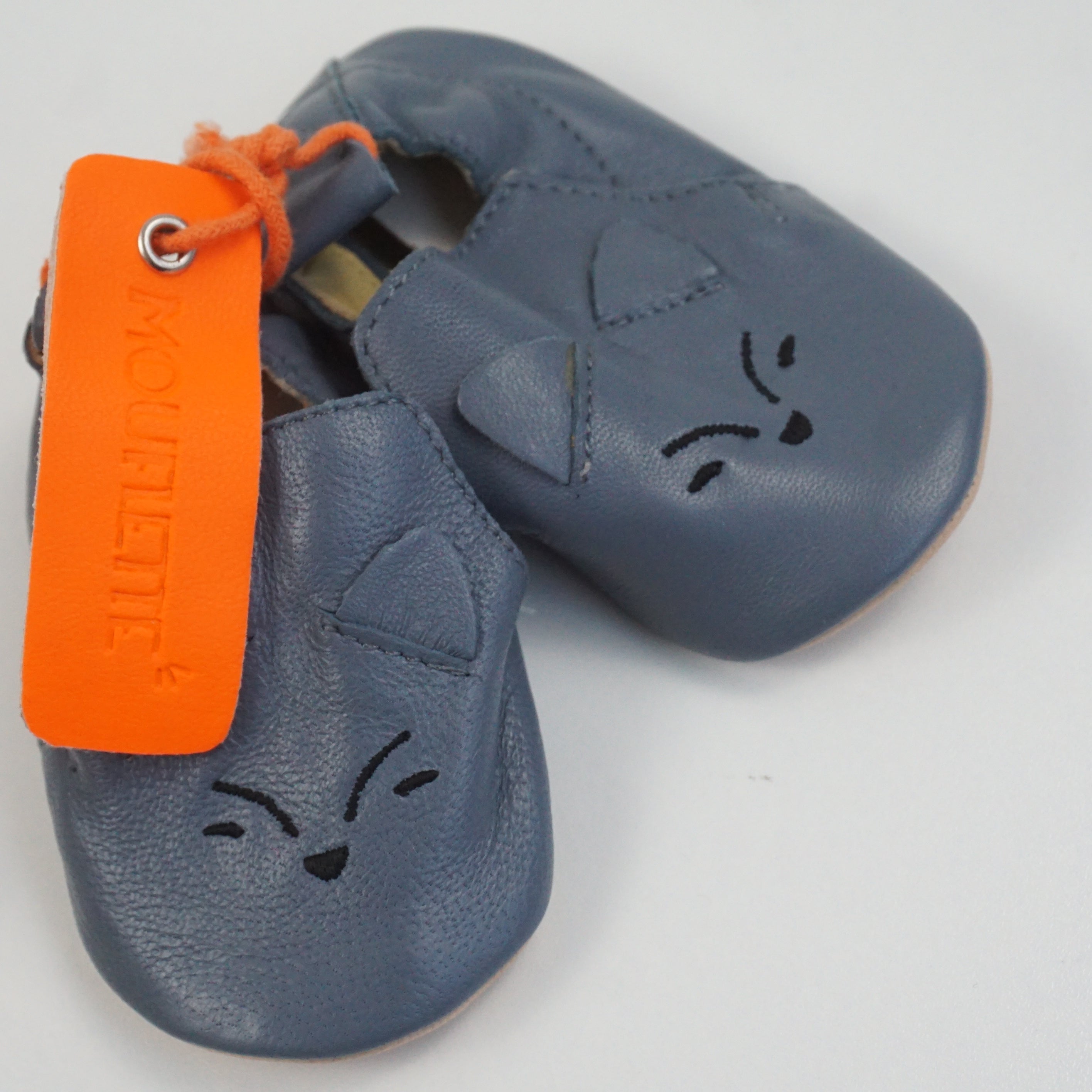 Chaussons Bleu gris - 0/6 mois