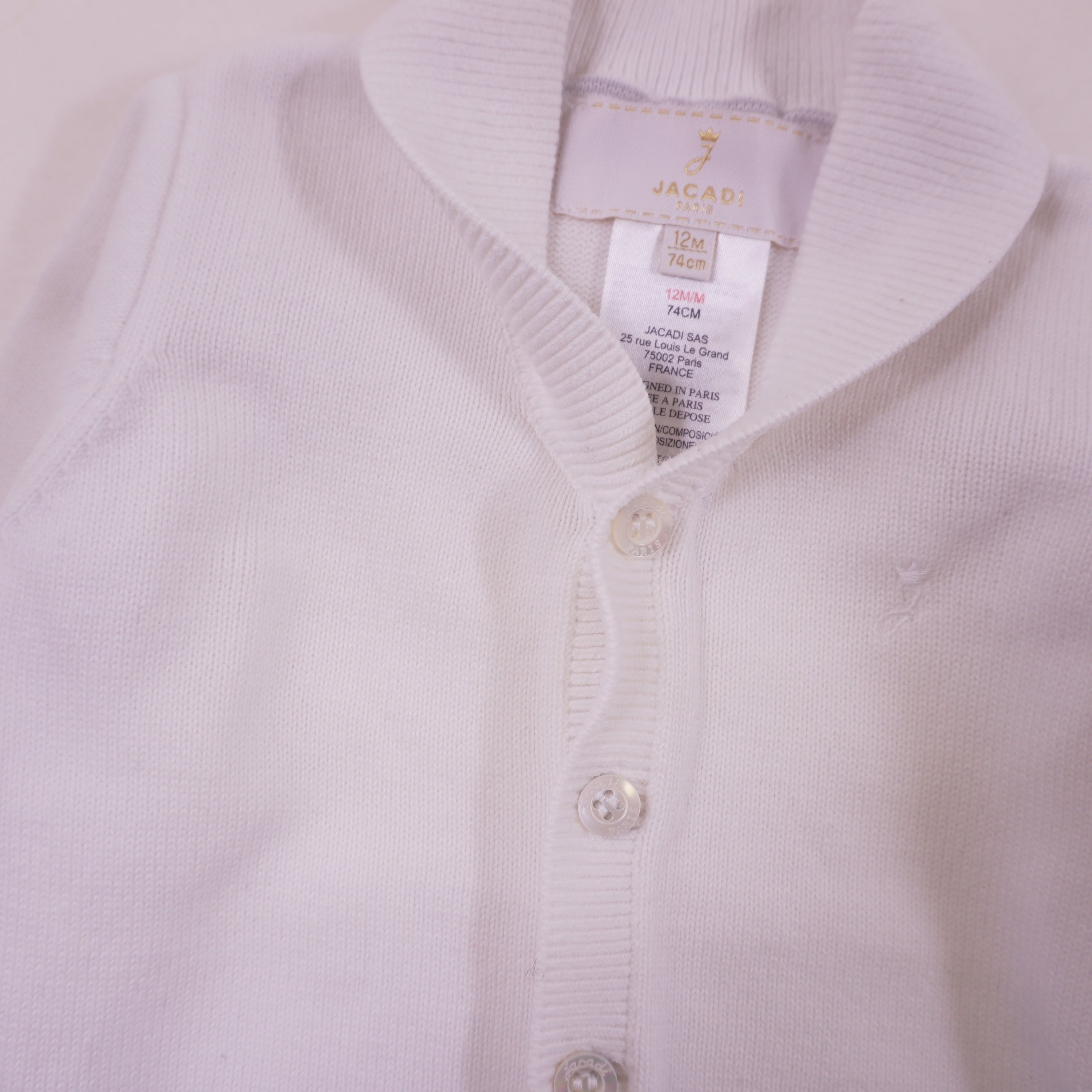 Gilet Blanc - 12 mois