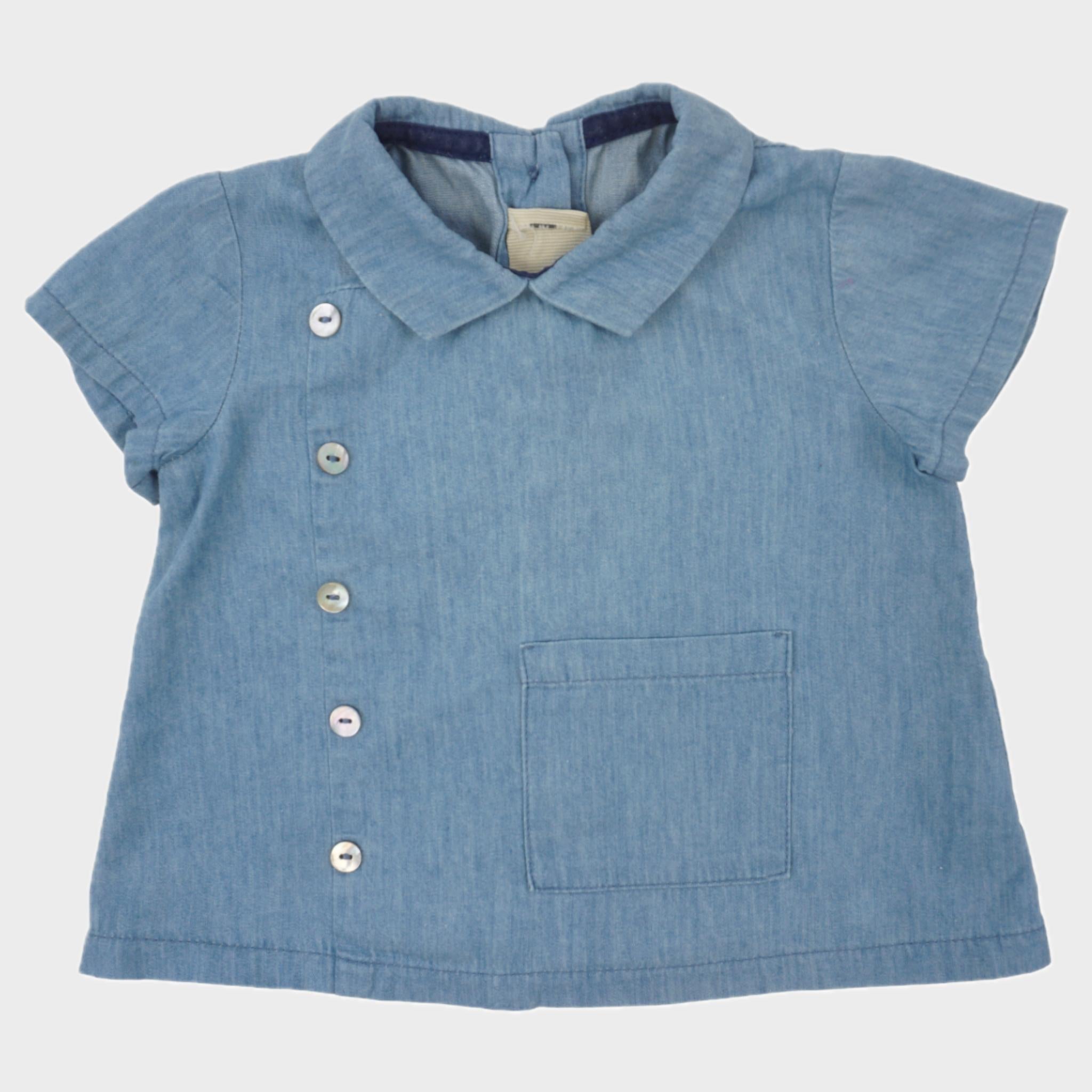 Blouse Bleu - 6/9 mois