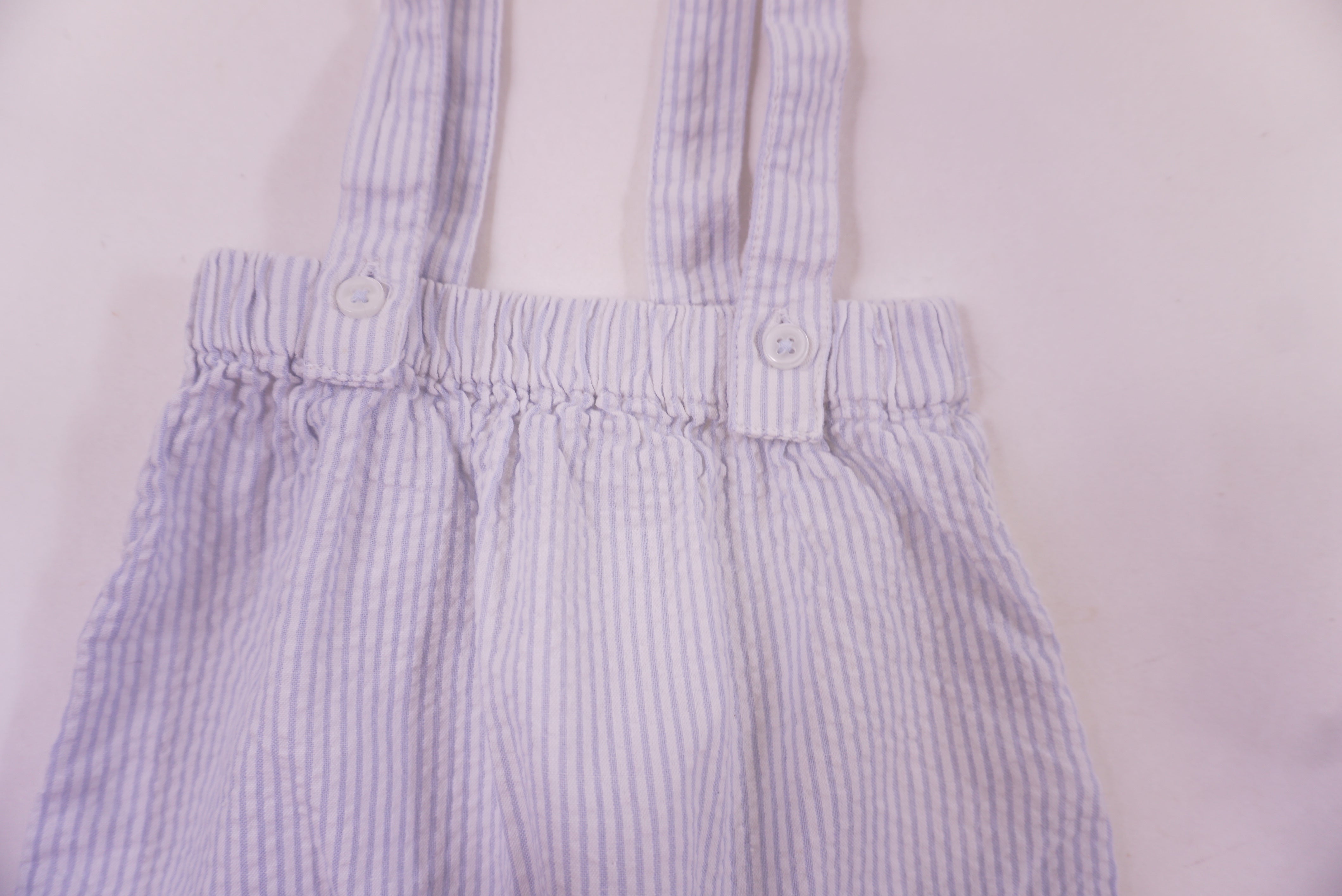 Short à bretelles Bleu - 1 mois