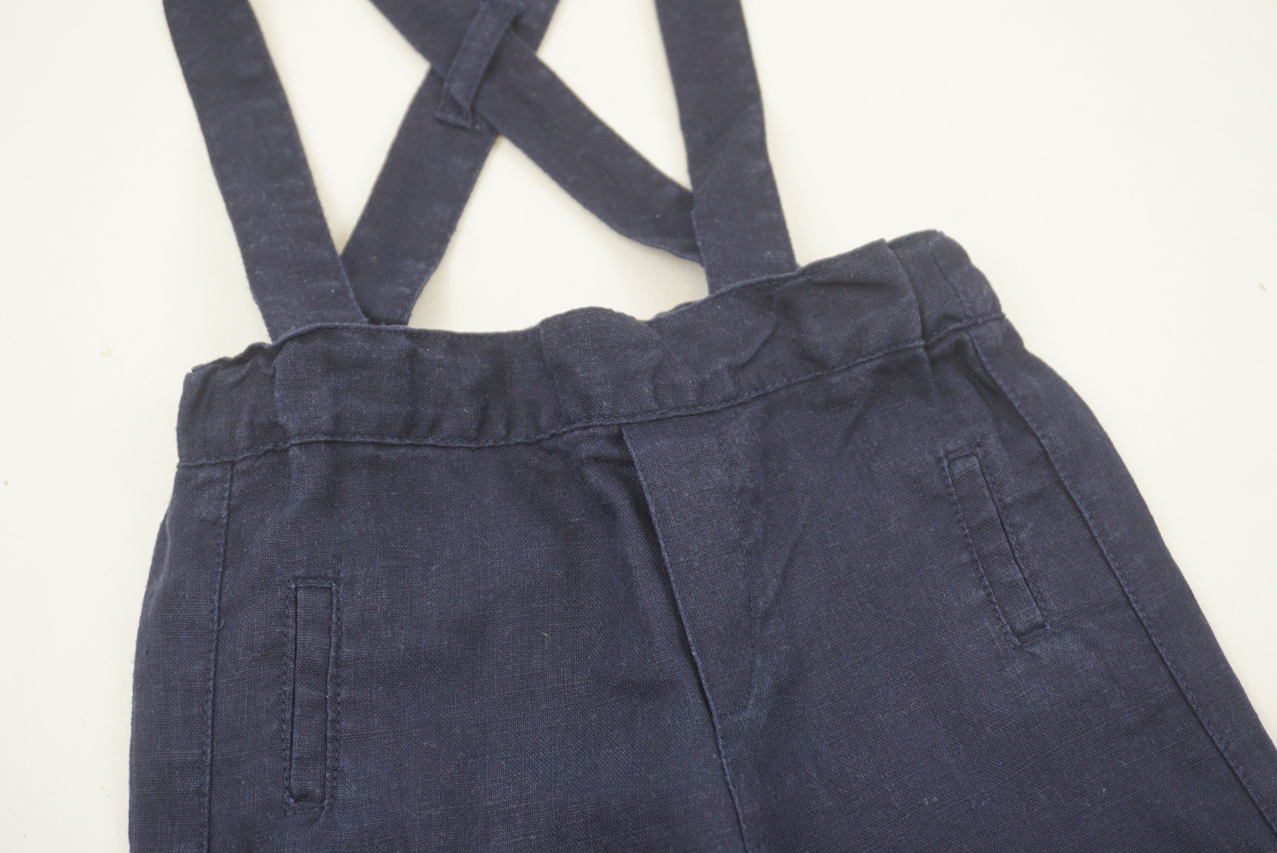 Bermuda à bretelles Bleu - 18 mois