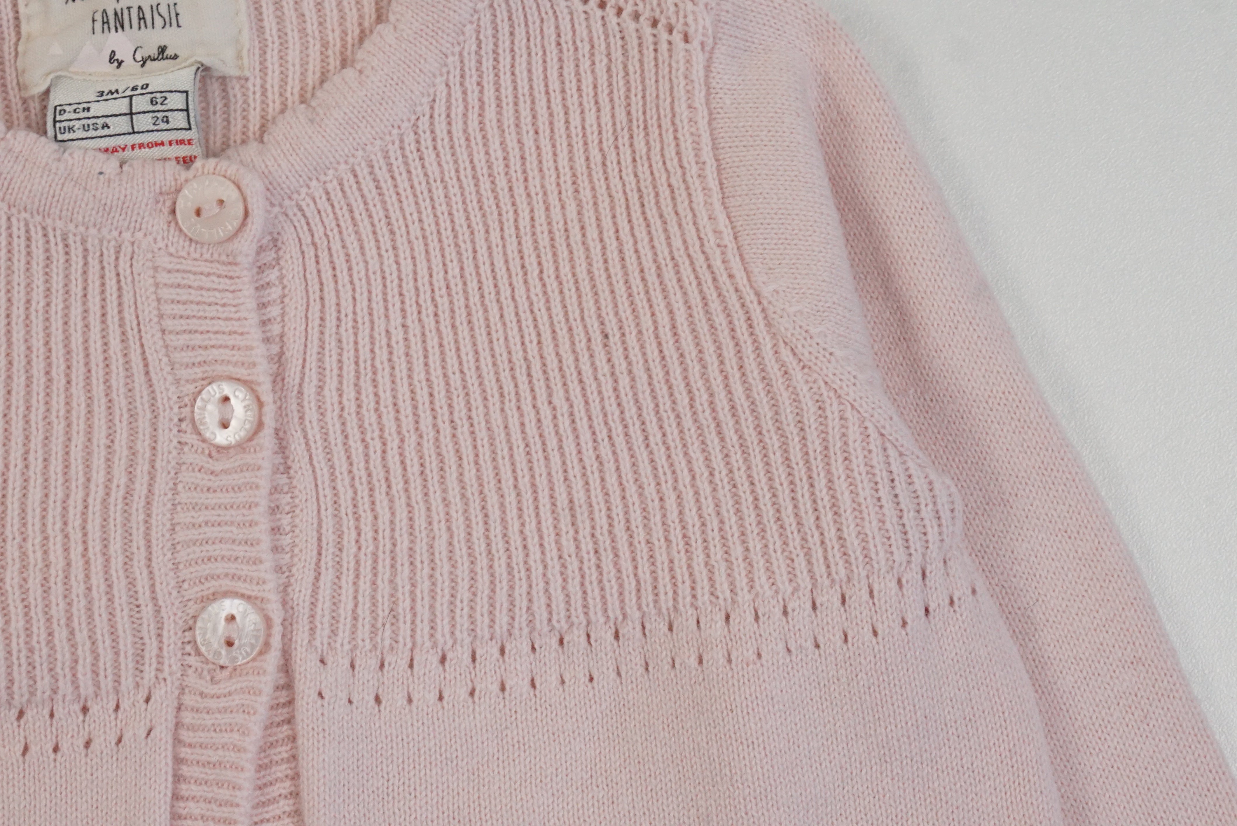 Gilet Rose - 3 mois