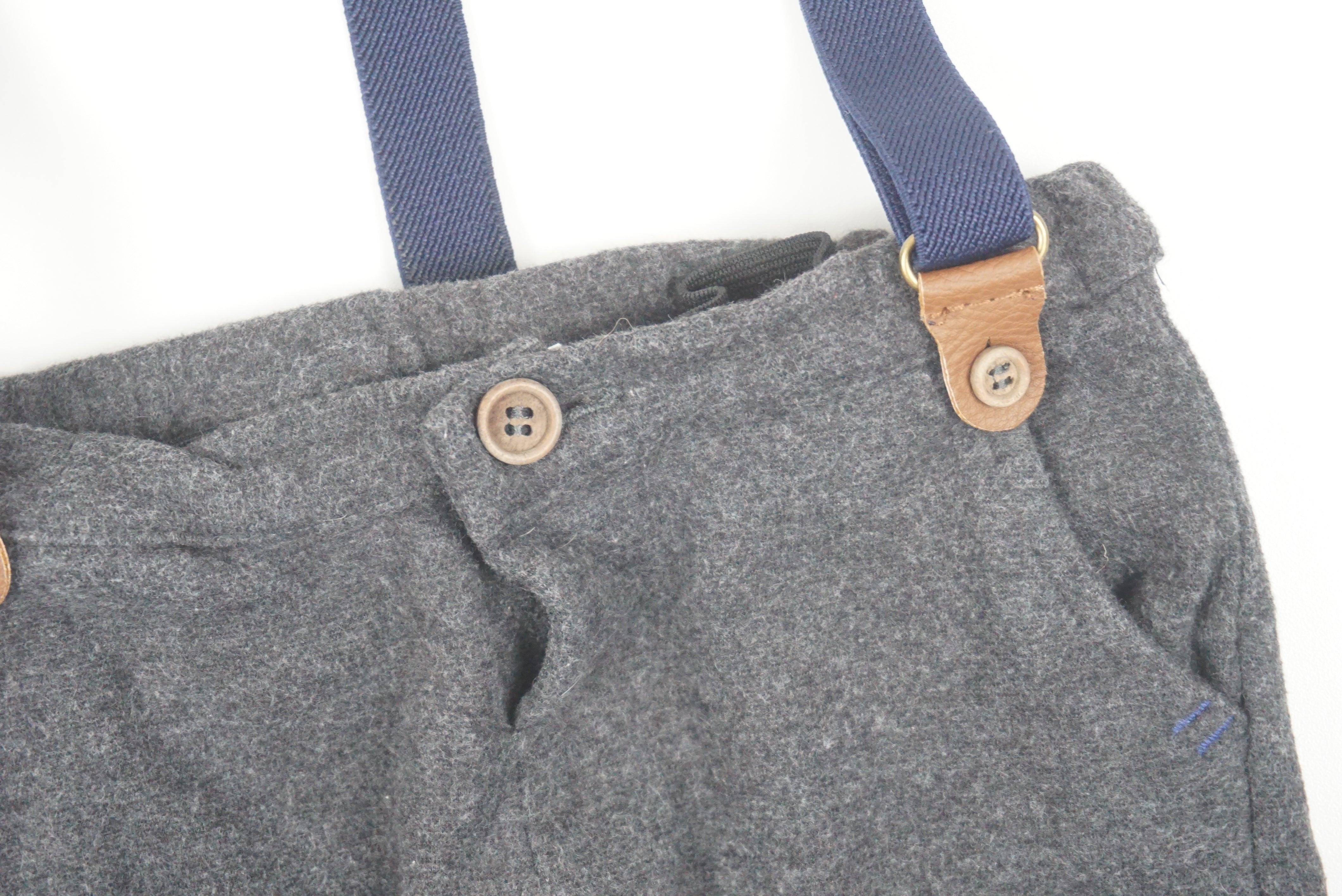 Pantalon à bretelles Gris - 12/18 mois