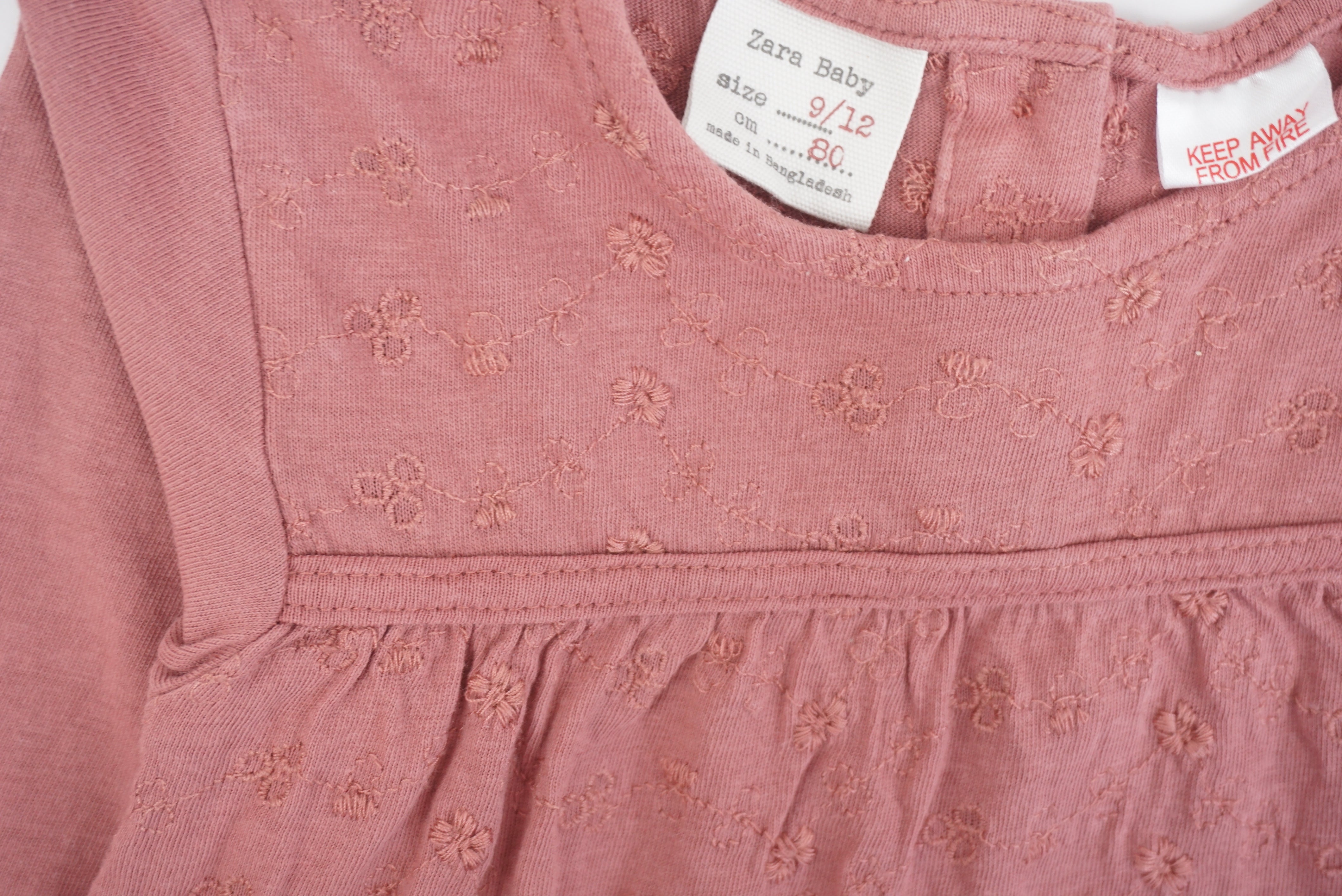 T-shirt Vieux rose - 9/12 mois