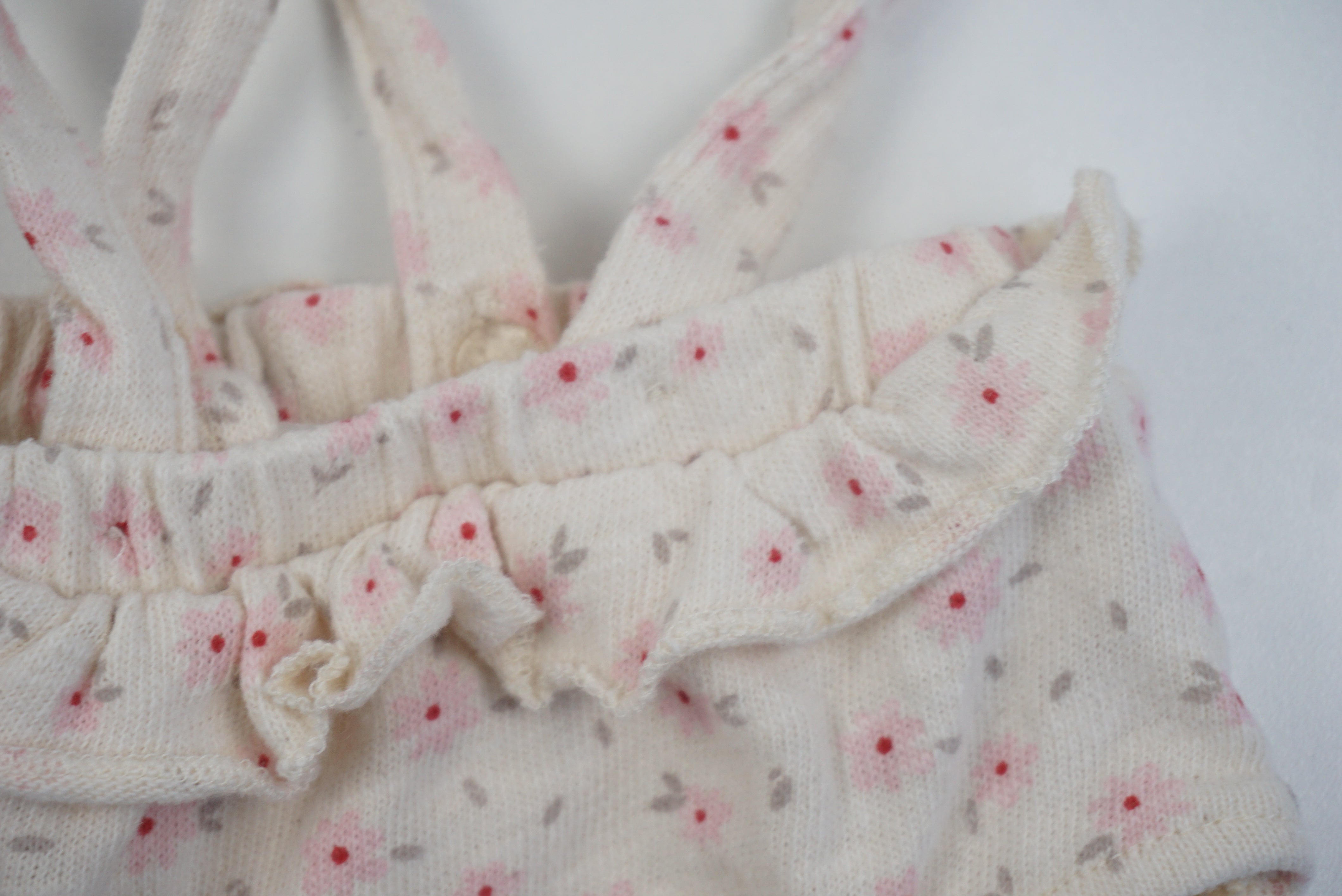 Bloomer à bretelles Ecru - 1/3 mois