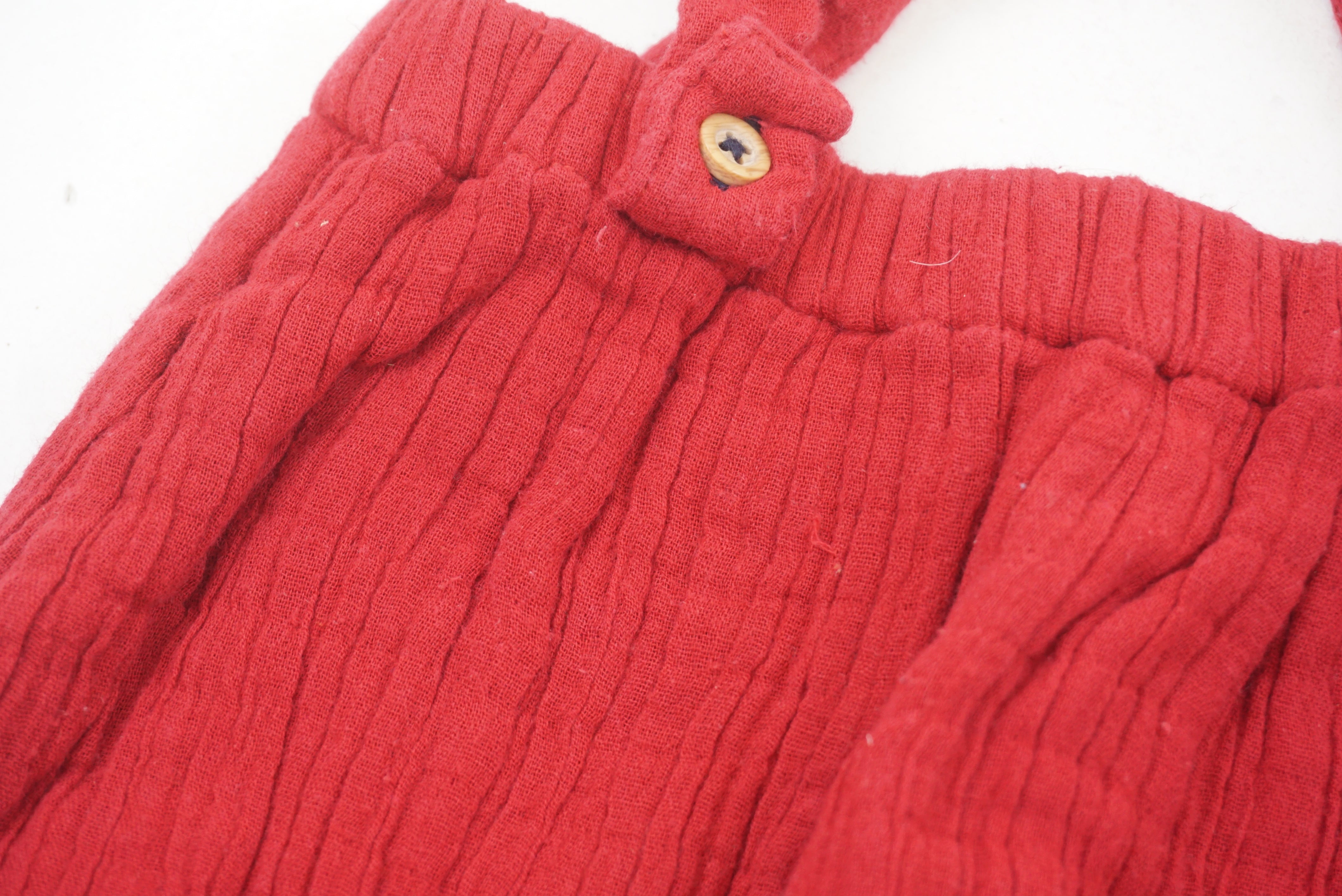 Bloomer à bretelles Rouge - 12 mois