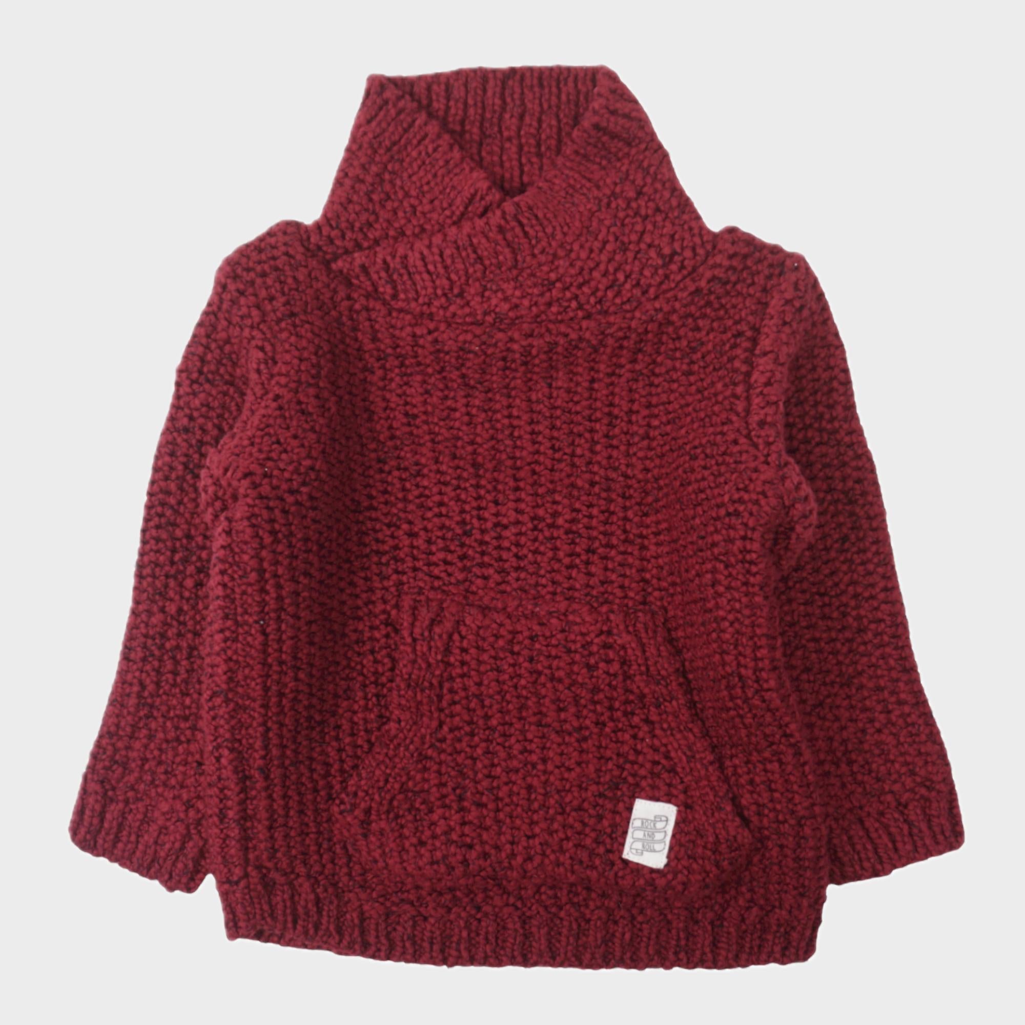 Pull Bordeaux - 6/9 mois