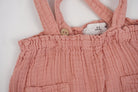 Pantalon à bretelles Rose - 3/6 mois