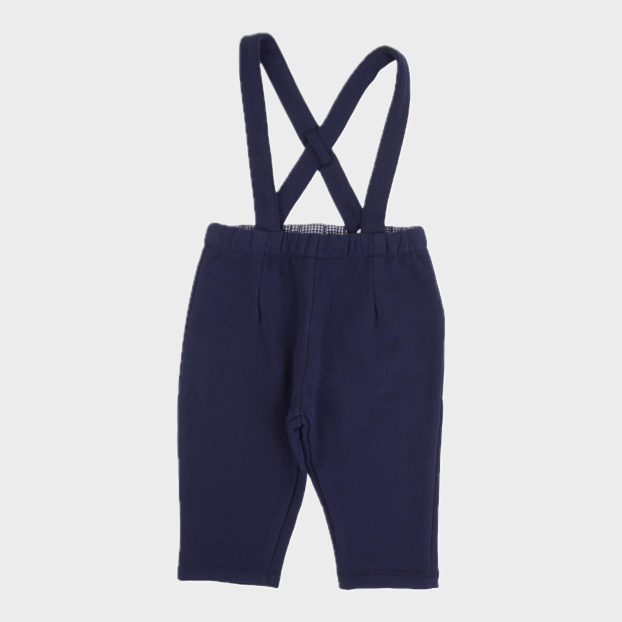 Pantalon à bretelles Bleu - 6 mois
