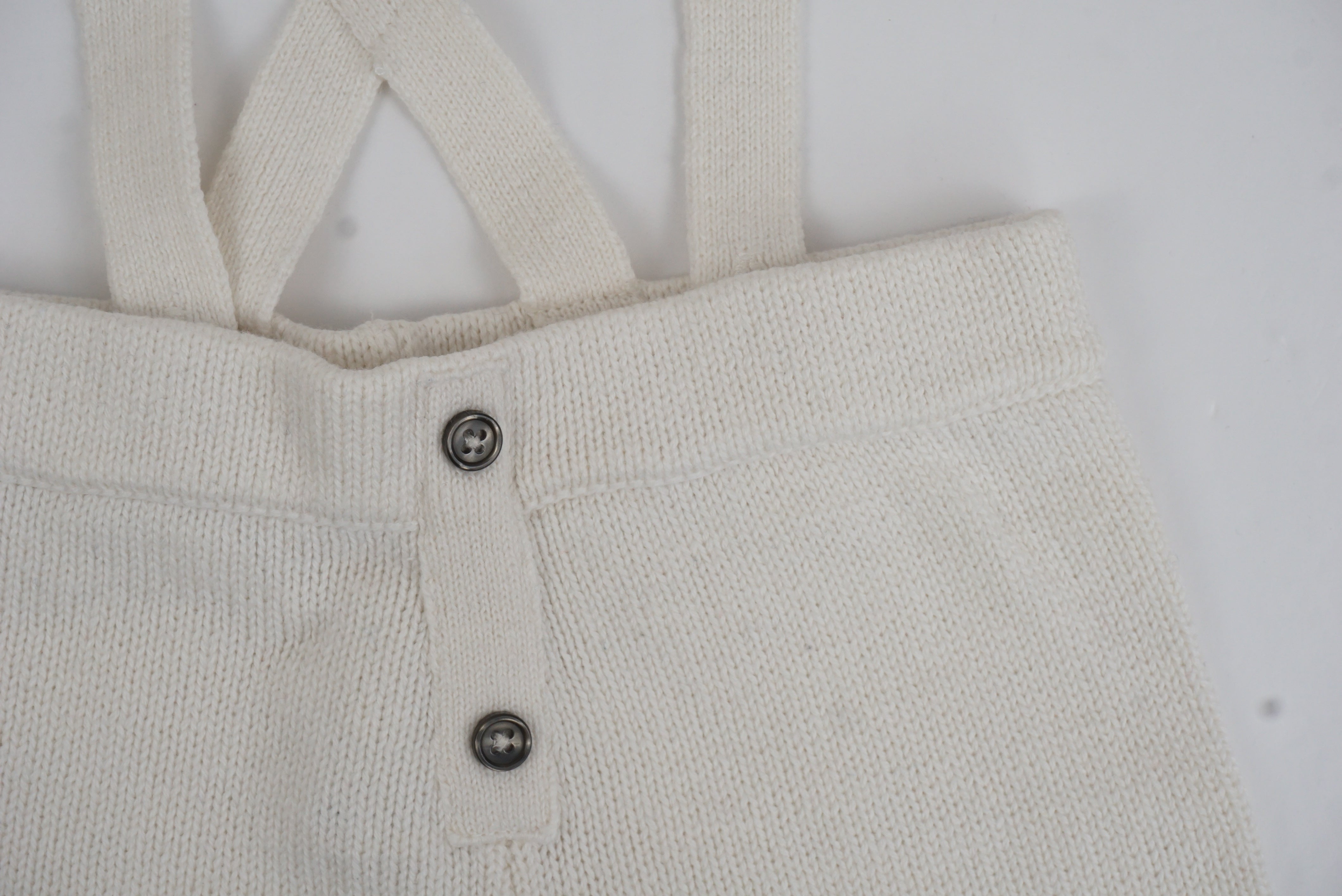 Short à bretelles Ecru - 12 mois