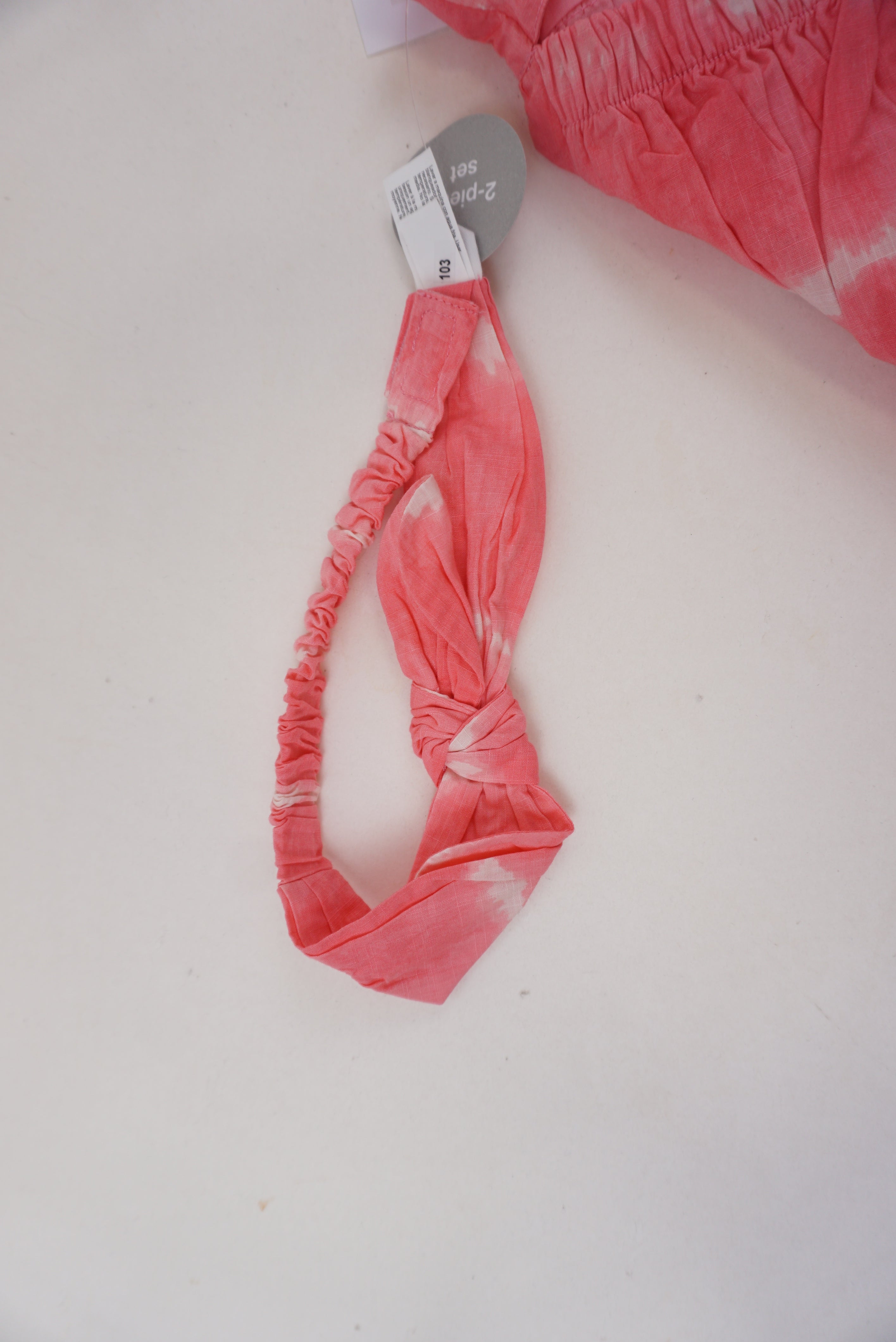 Barboteuse et bandeau Rose - 9/12 mois