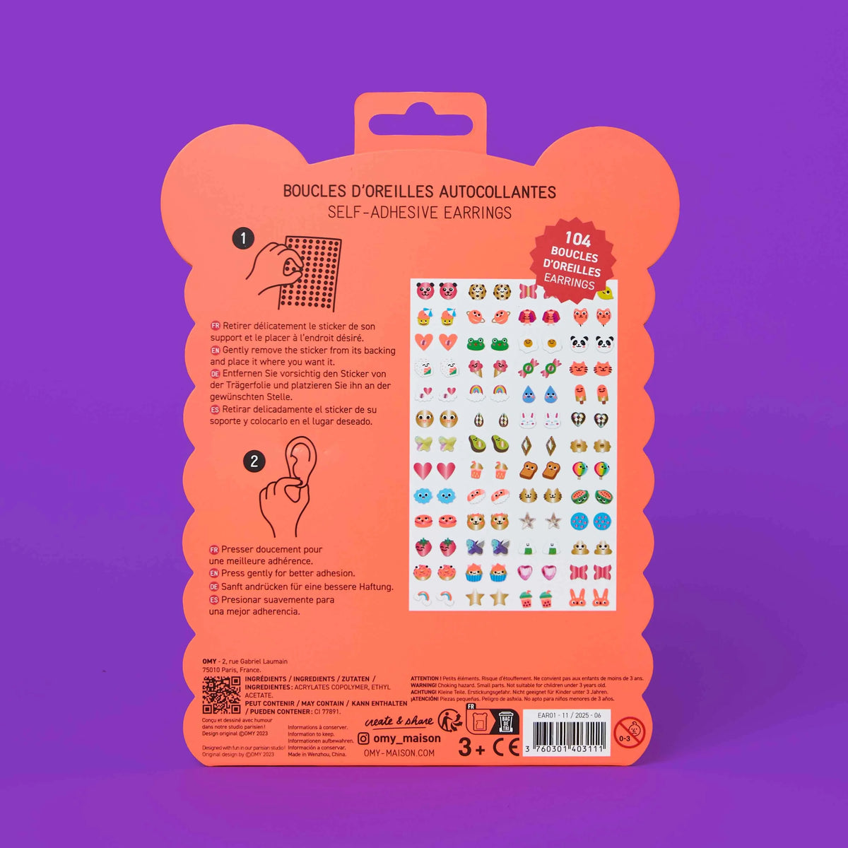 Dos du pack Kawaii Earring
