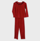 0-Cyrillus Ensemble Haut et Pantalon Rouge Enfant 👧