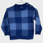 0-Pull H&M à carreaux bleus 🟦