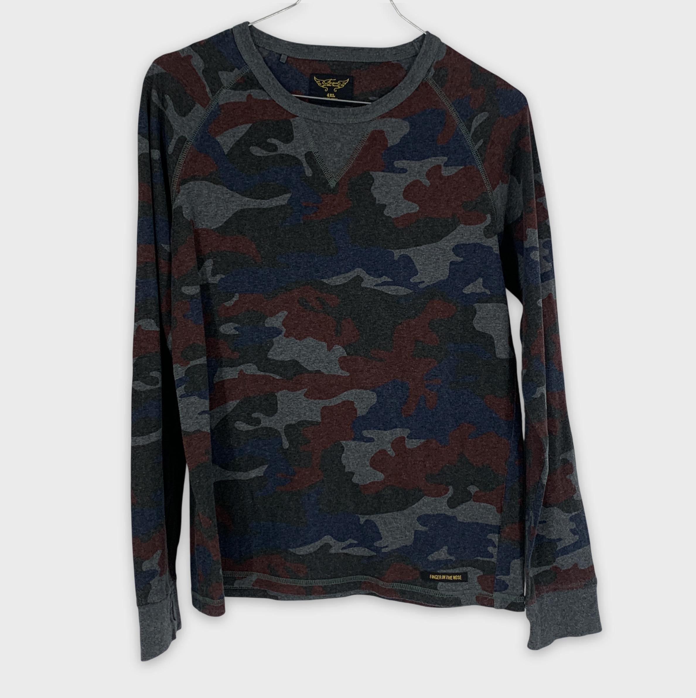 0-Finger in the Nose, T-shirt manches longues camouflage 4XL (14/15 ans)