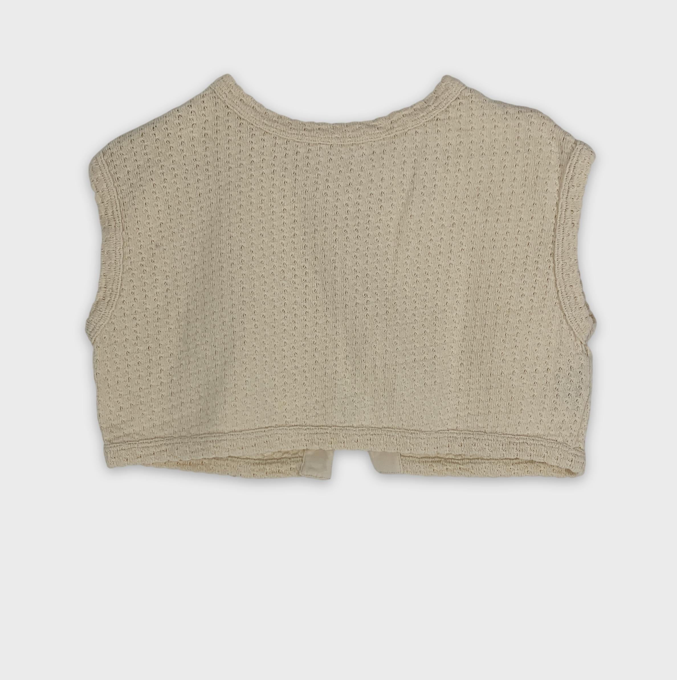 0-PLAY UP Débardeur en coton bio ajouré 👧